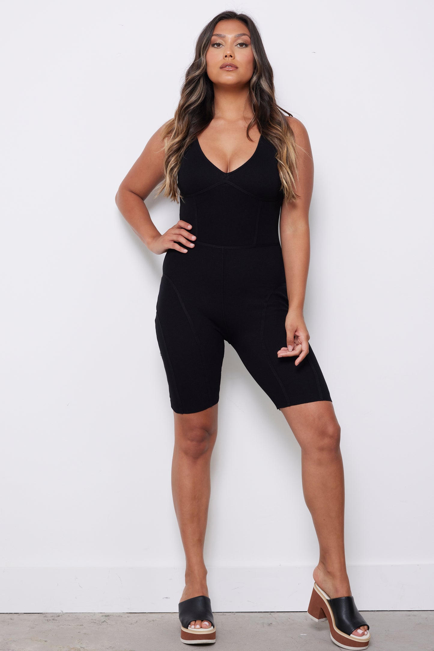 Look This Way Black Romper