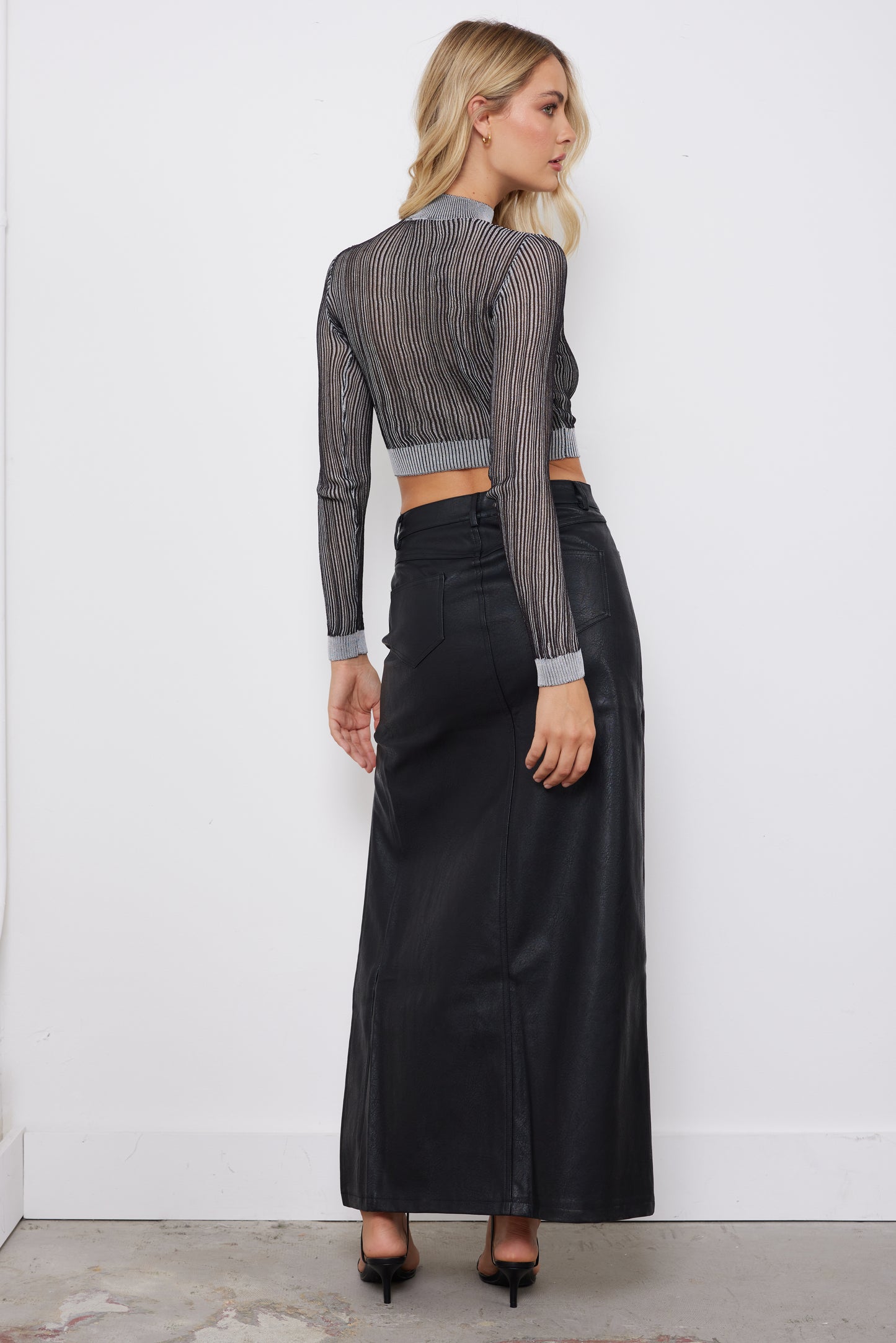 High Hopes Black Leather Skirt