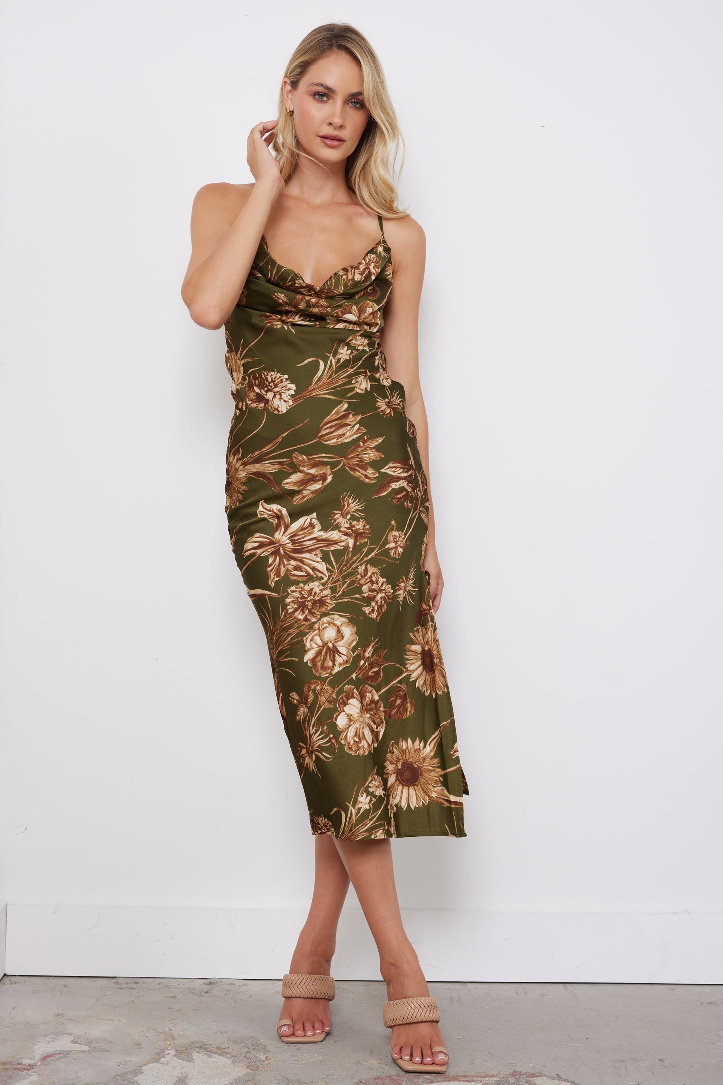 Feeling Floral Olive Dress