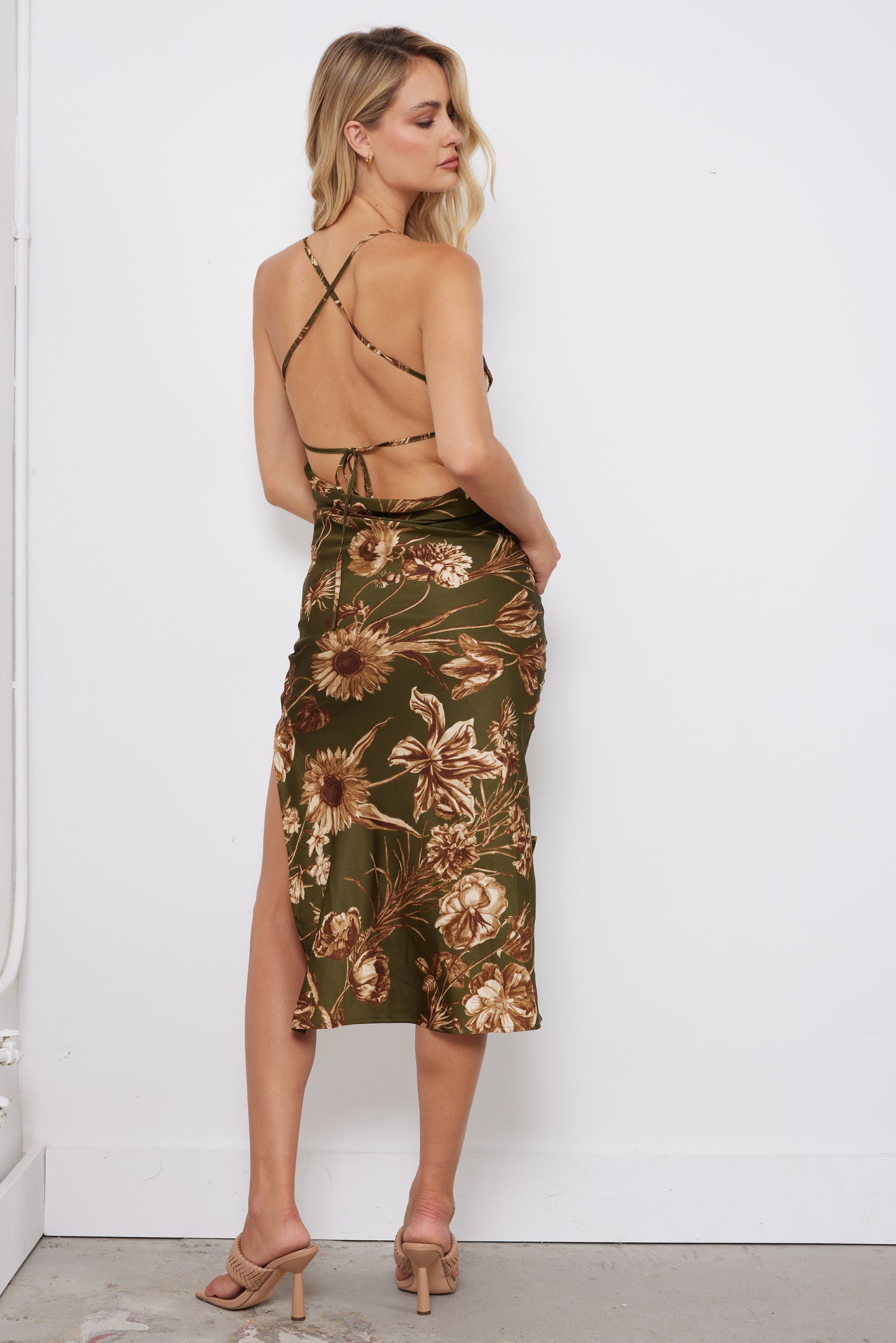 Feeling Floral Olive Dress