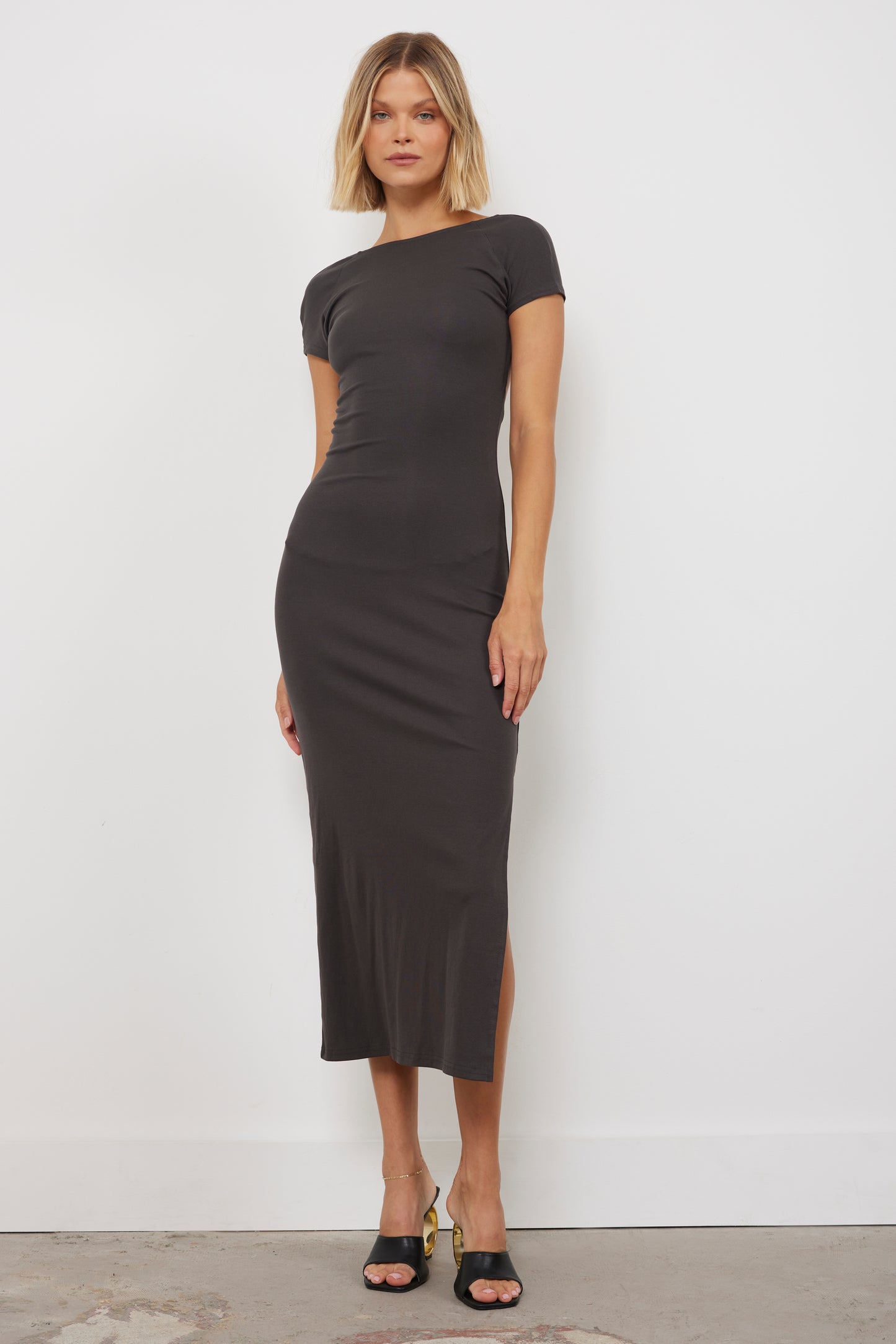 Effortlessly Cute Charcoal Dress