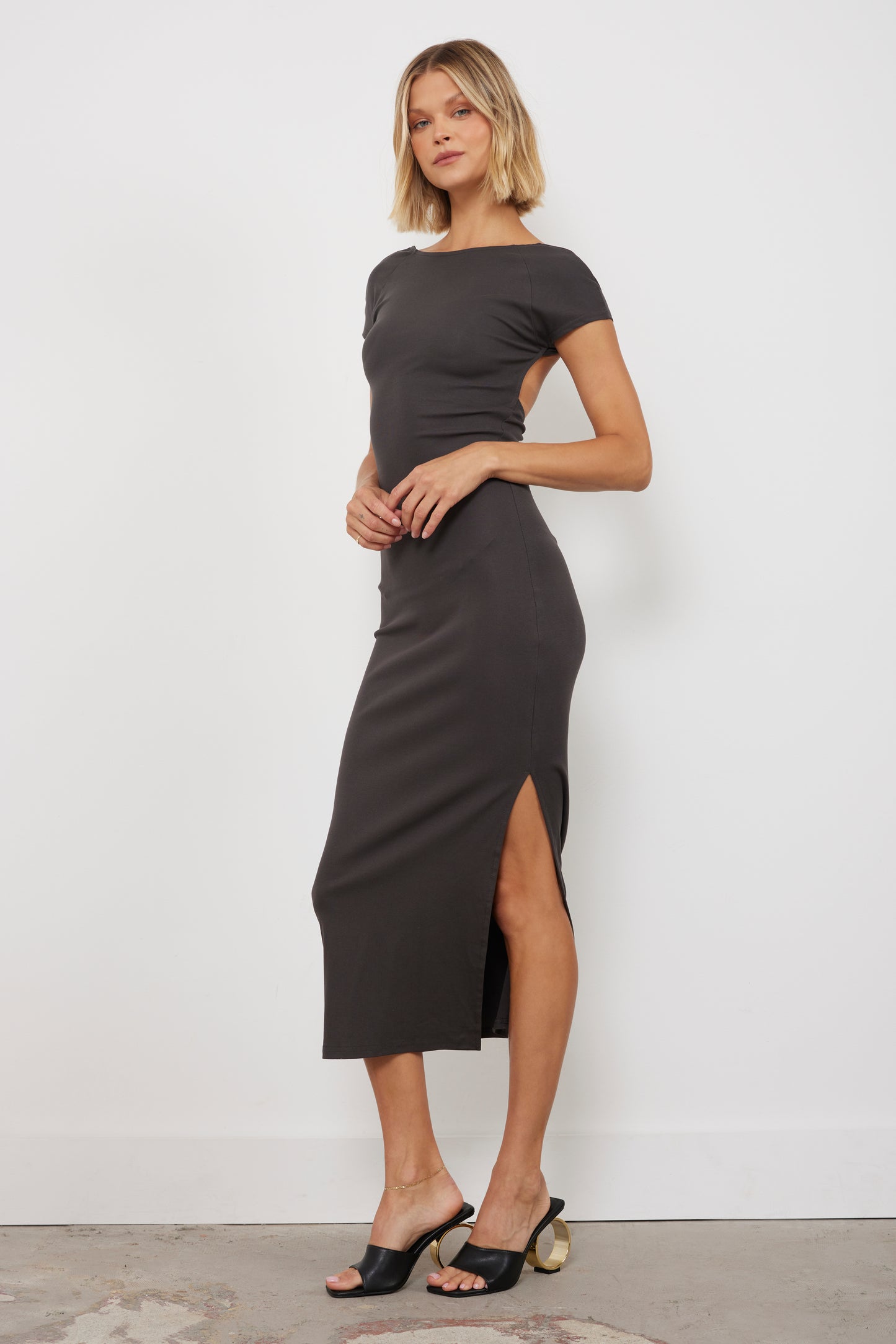 Effortlessly Cute Charcoal Dress