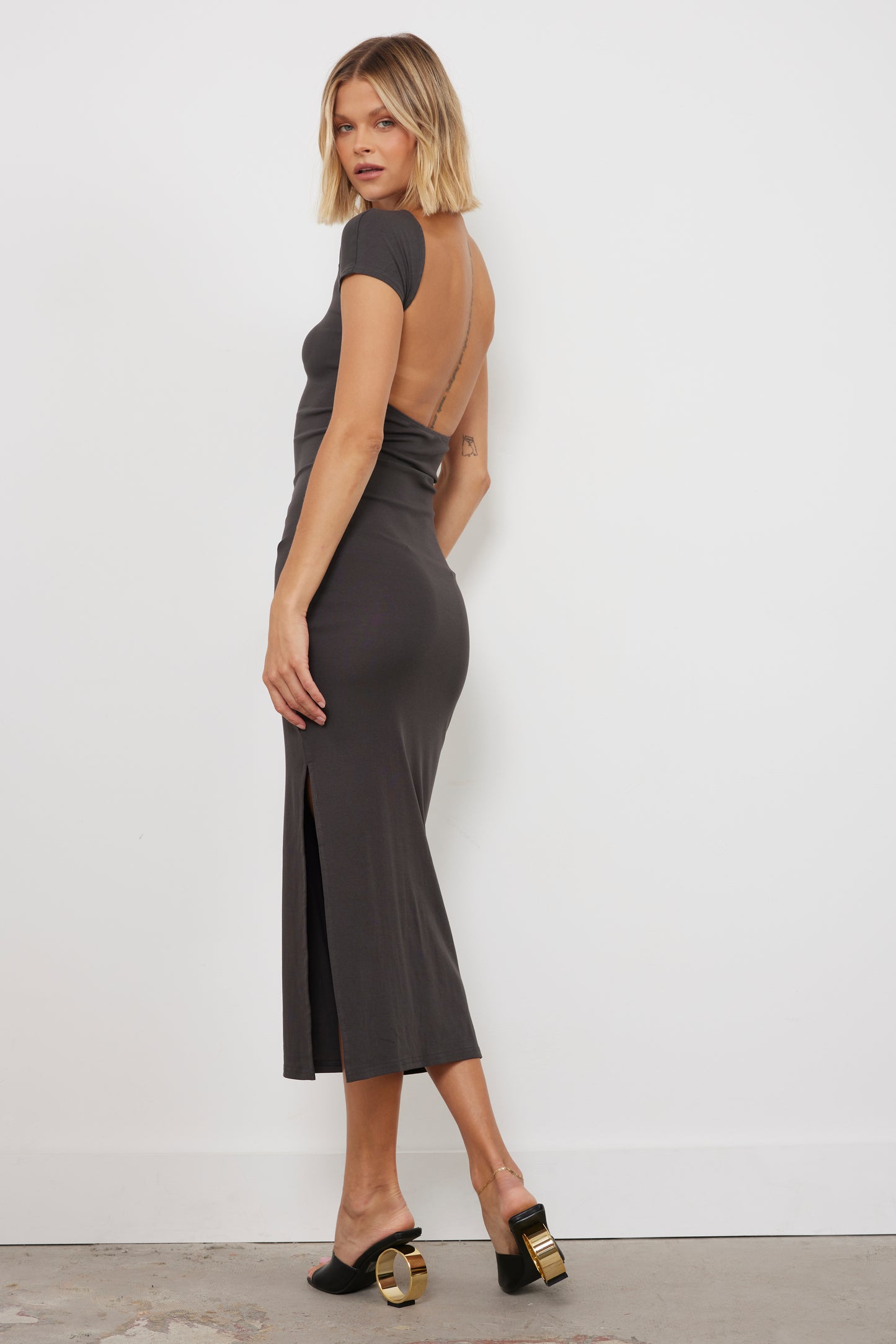Effortlessly Cute Charcoal Dress