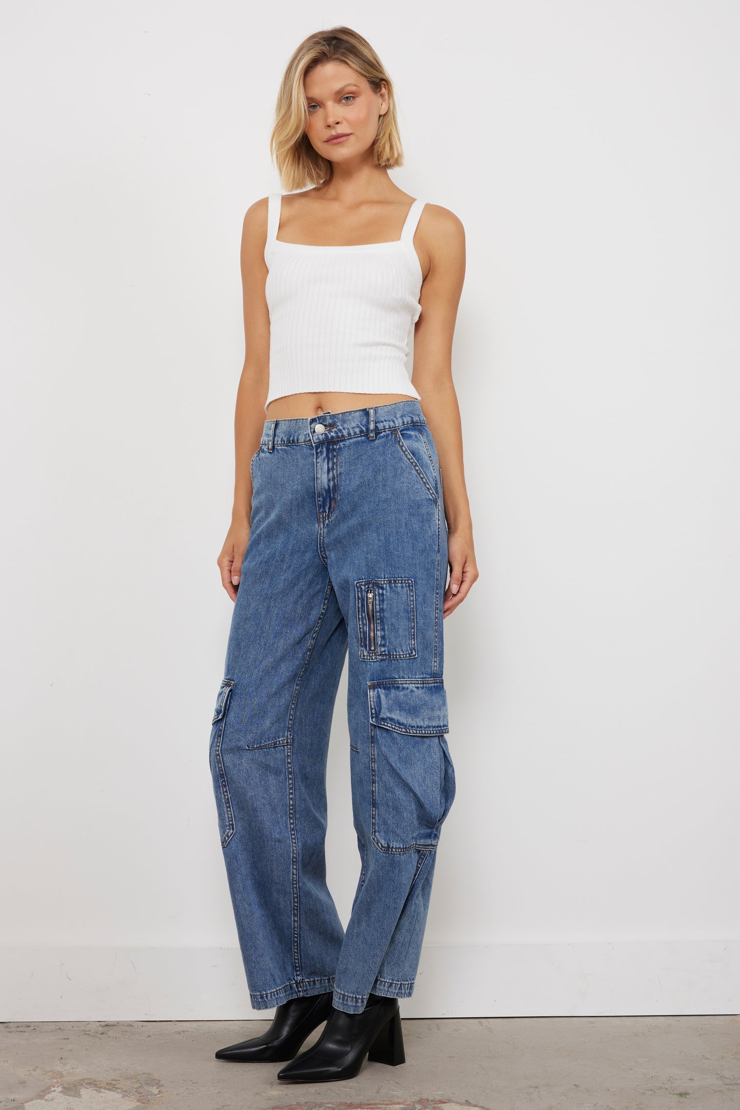 Cute In Cargo Dark Denim Pants