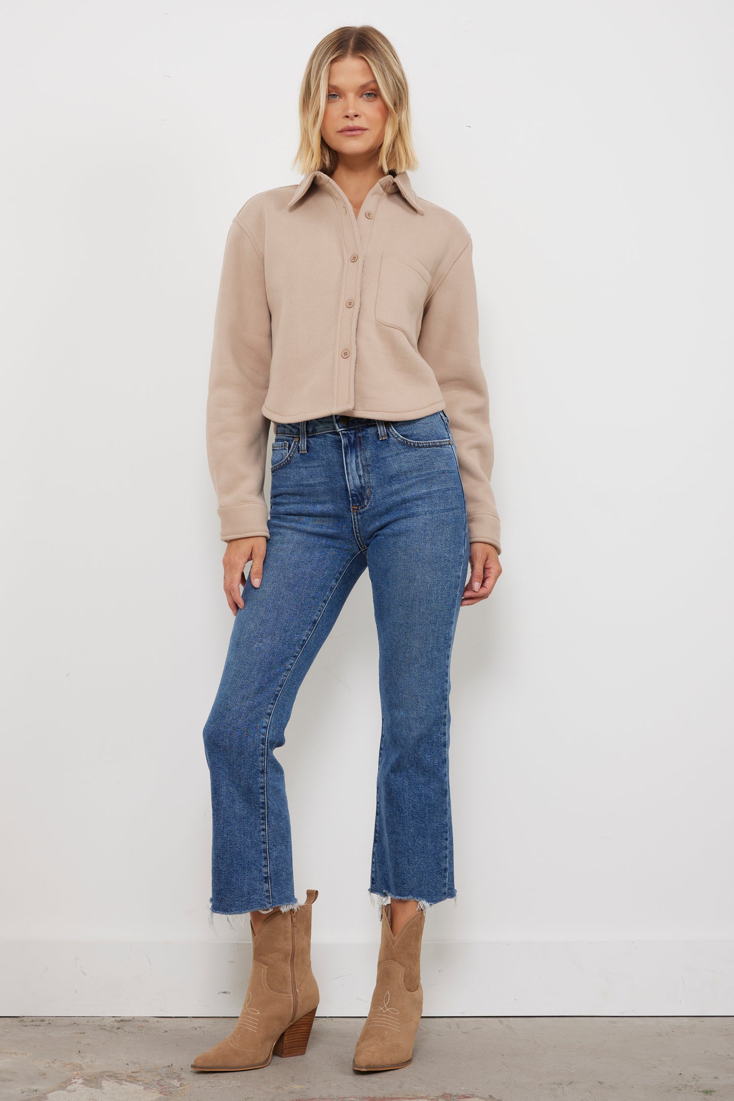 Weekend Plans Taupe Shirt Jacket