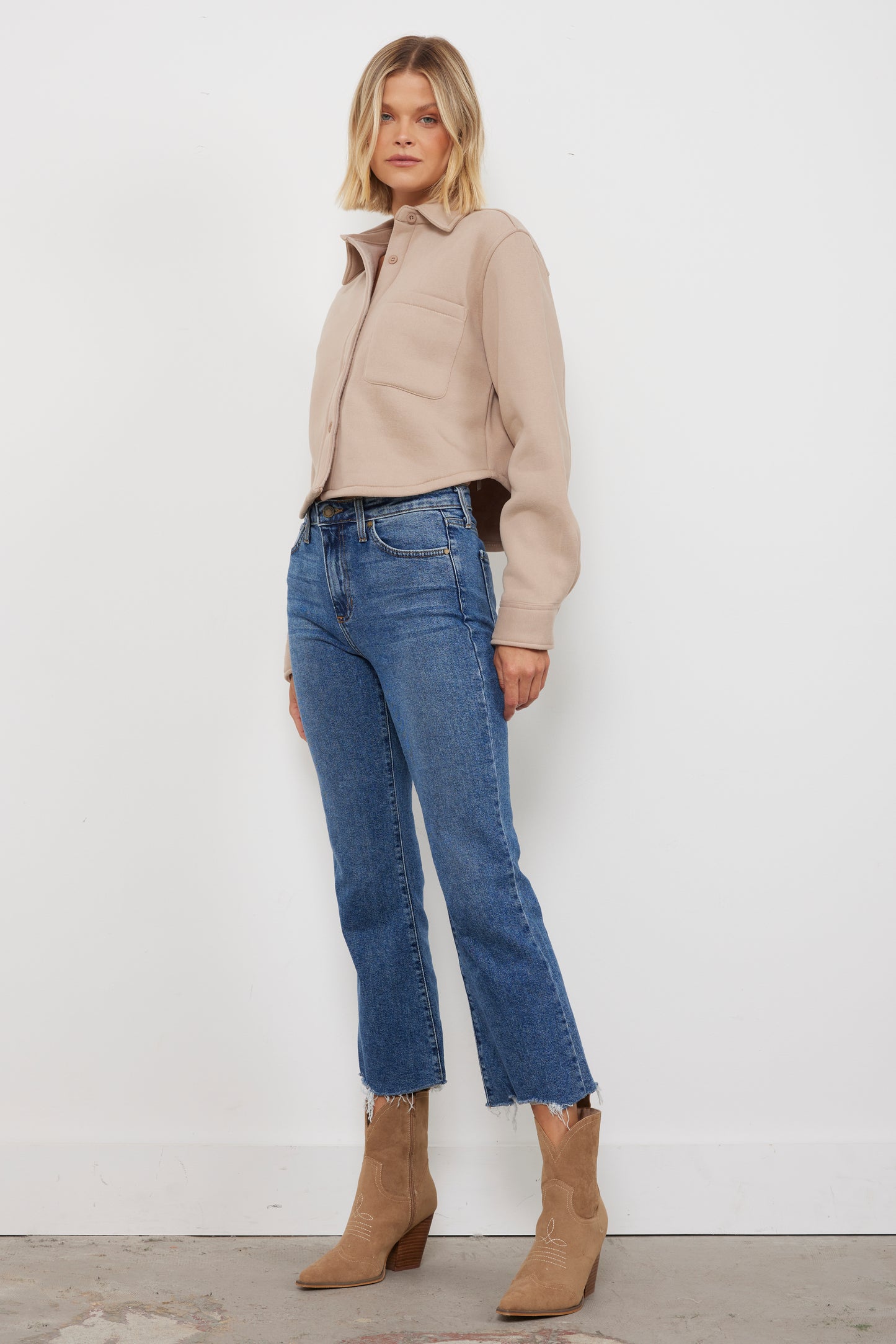Weekend Plans Taupe Shirt Jacket