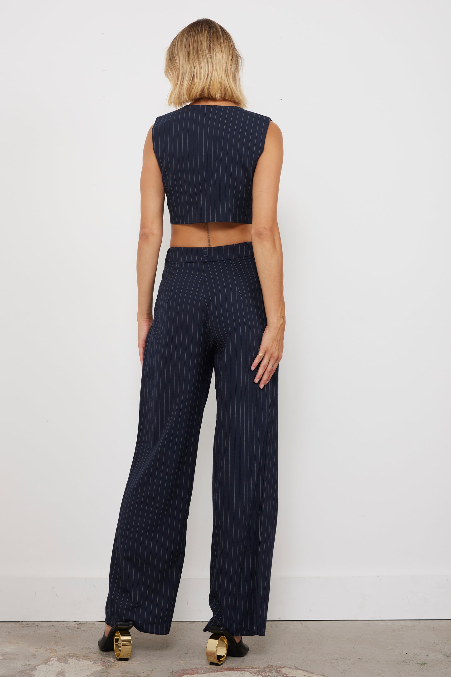 Presley Pinstripe Navy Cargo Pants