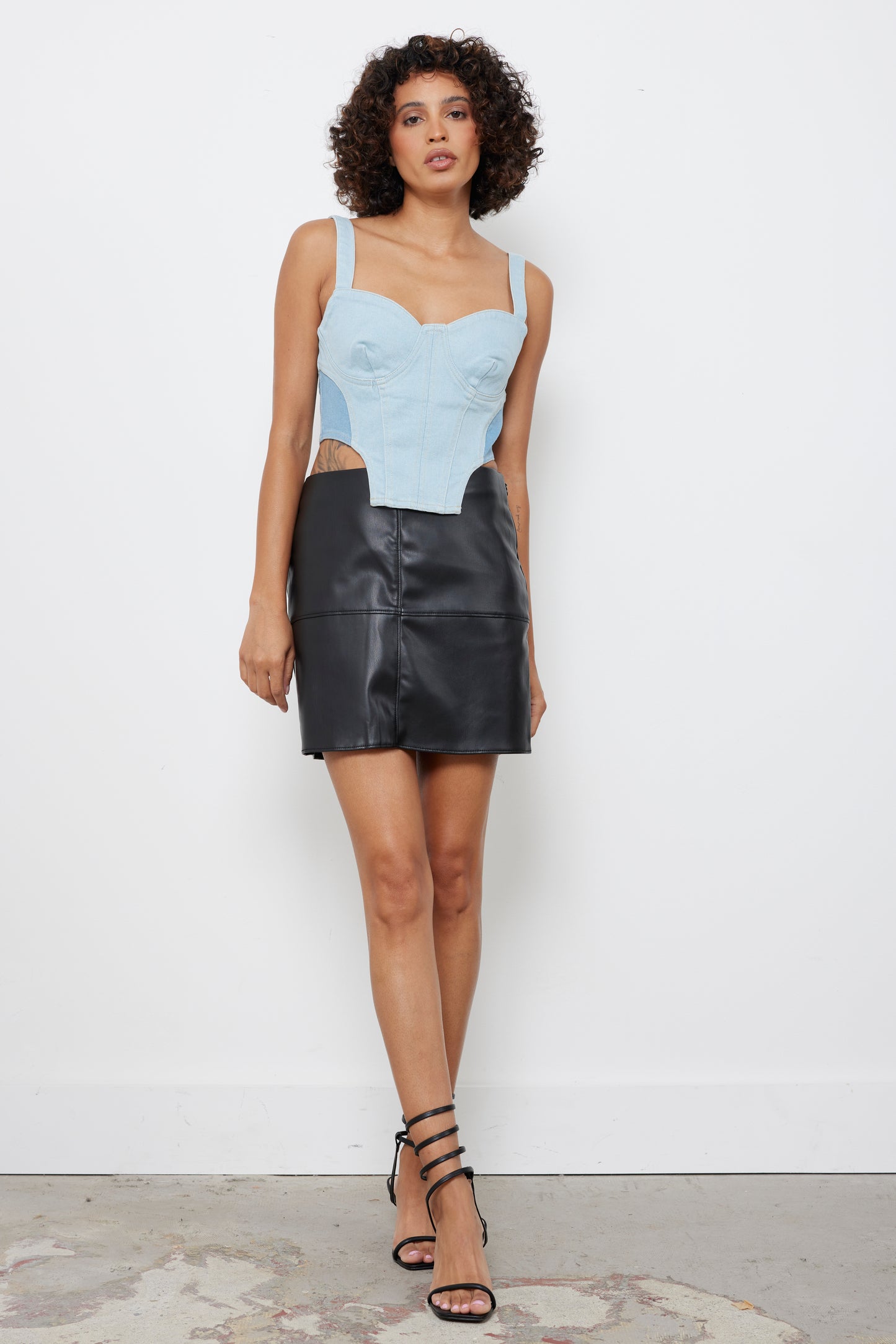 Blocking You Denim Corset Top