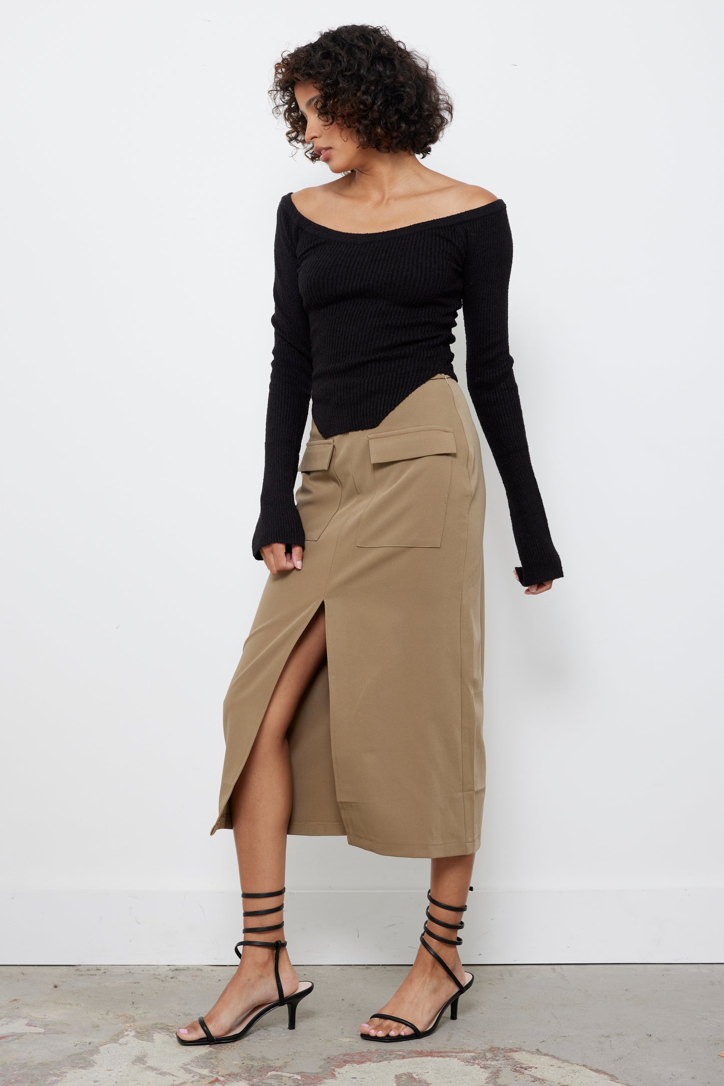 Get Used To It Lt Brown Skirt