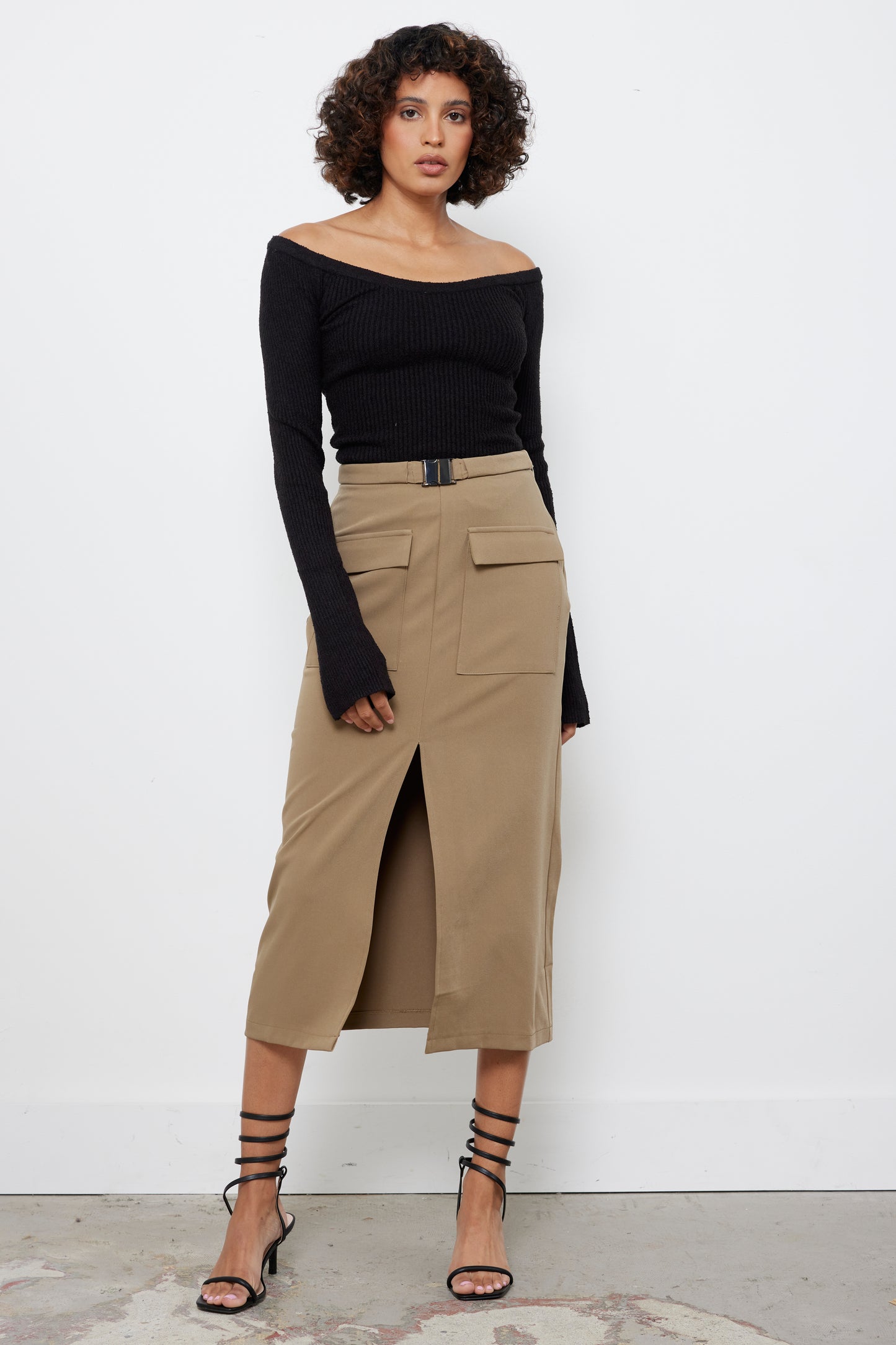 Get Used To It Lt Brown Skirt