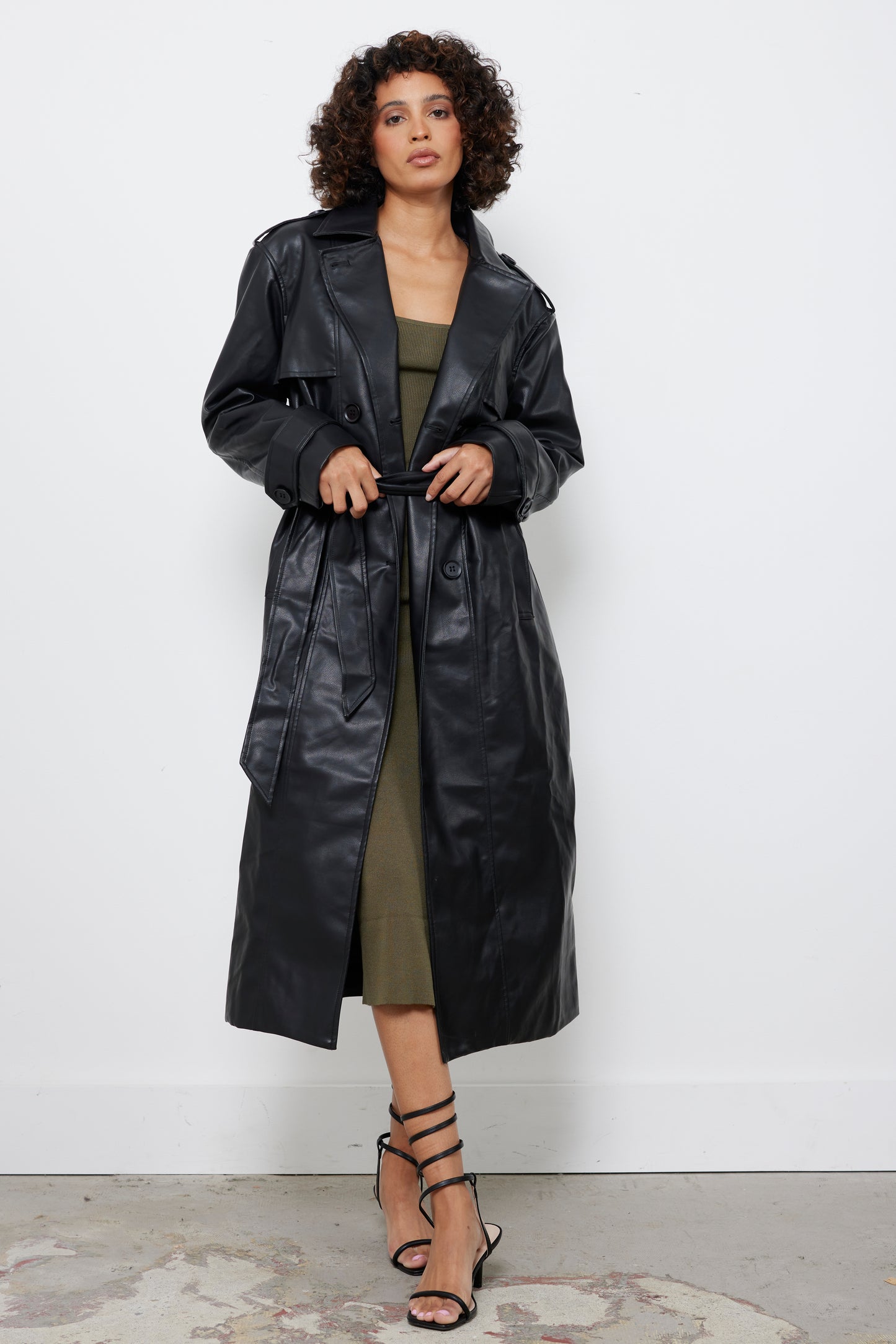 In The Trenches Black Leather Jacket