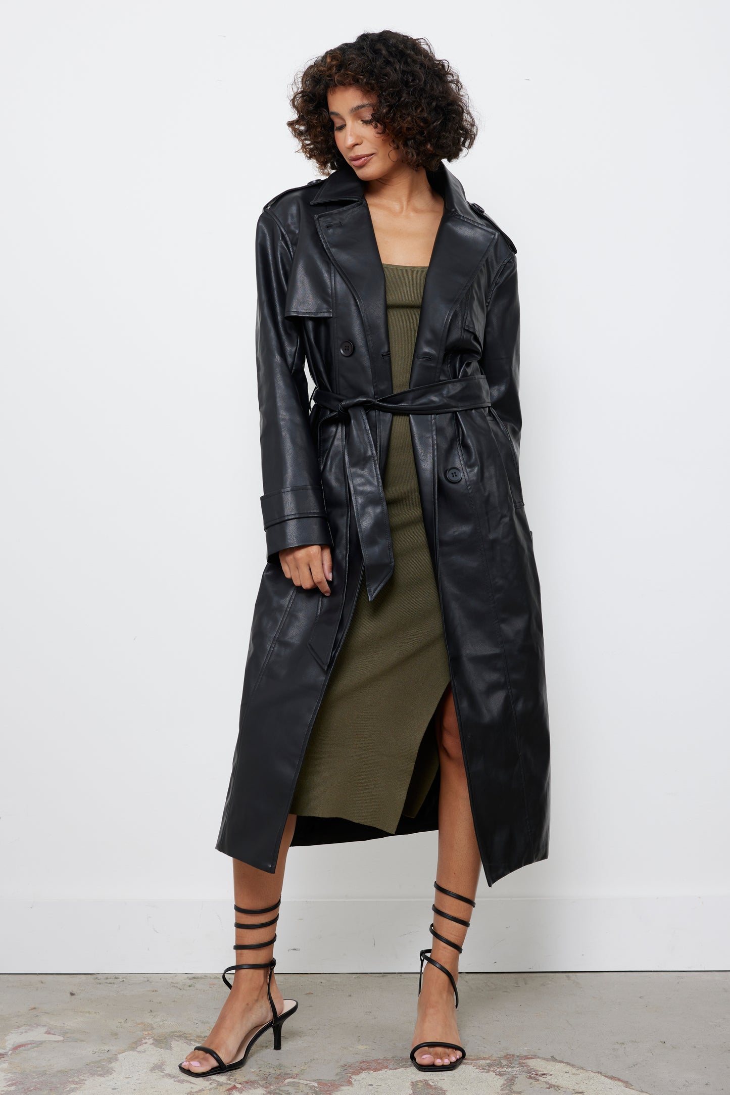 In The Trenches Black Leather Jacket