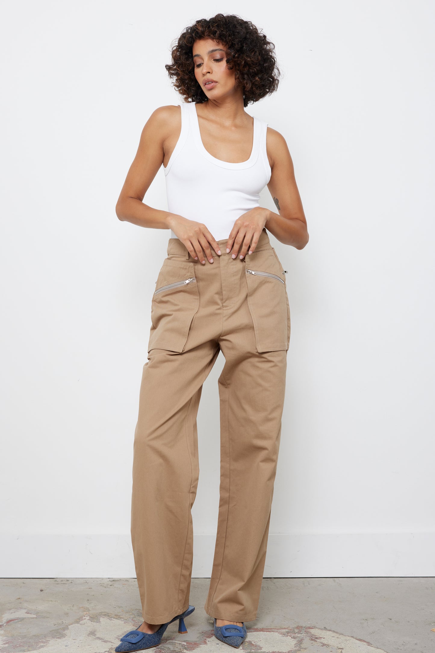 Carrie Khaki Cargo Pants
