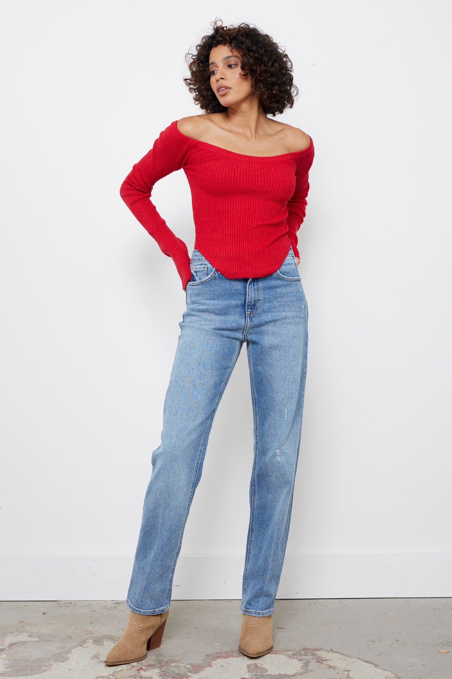 Offly Nice Red Knit Top