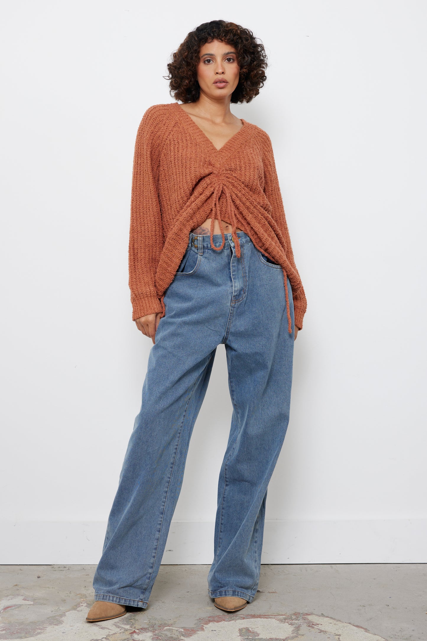 Apple Picking Camel Knit