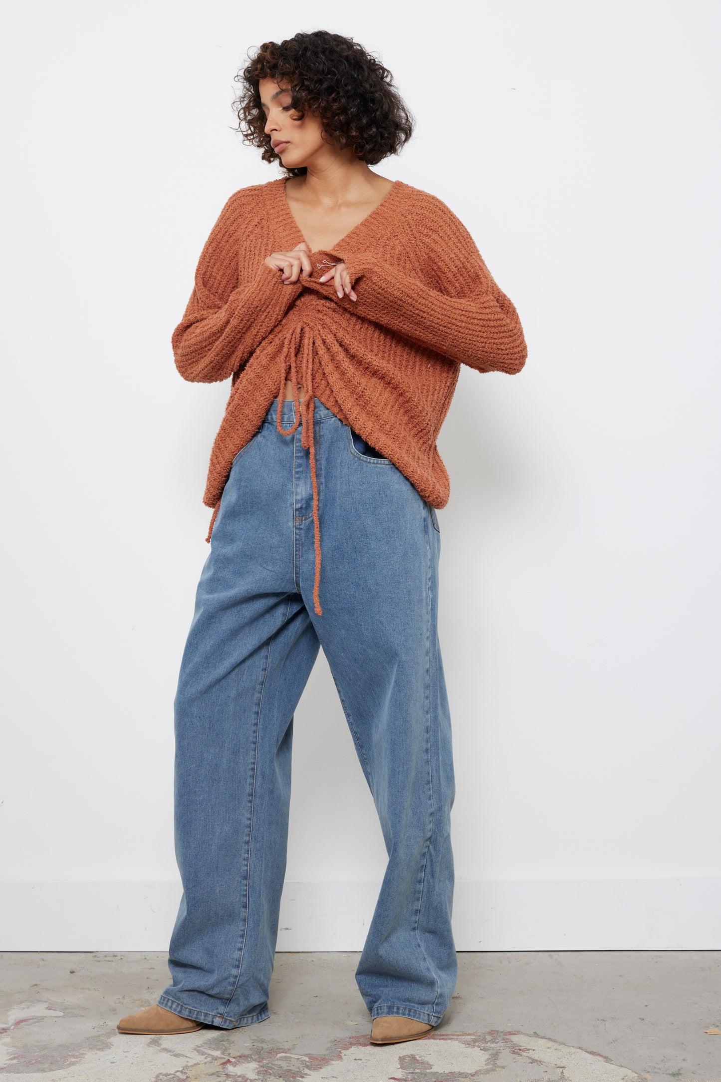 Apple Picking Camel Knit