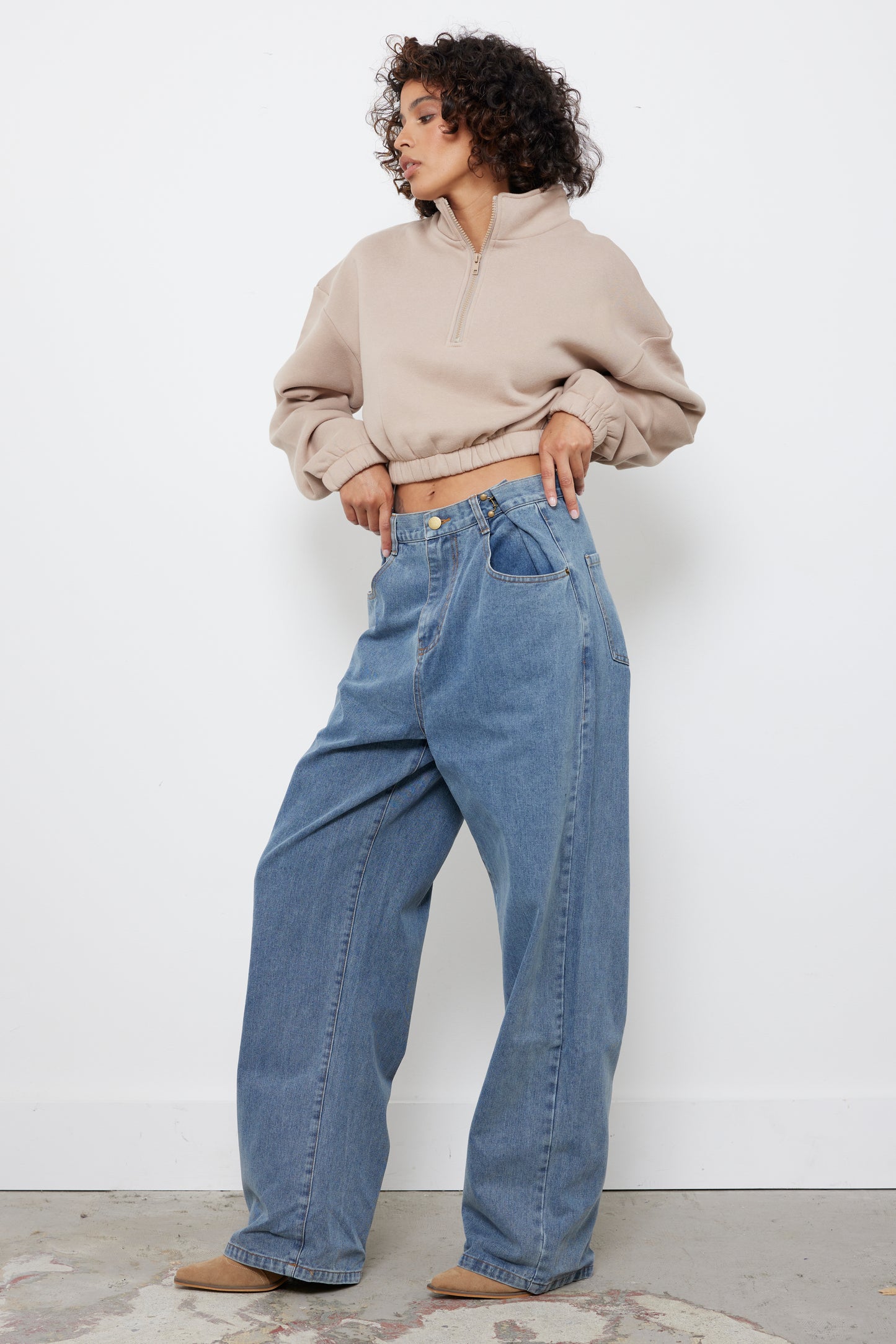 Sunday Morning Taupe Sweatshirt