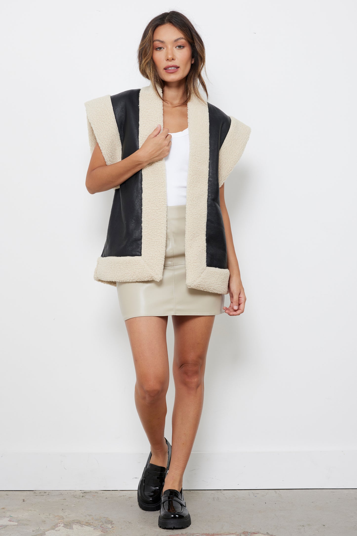 Camilla Black Leather Vest