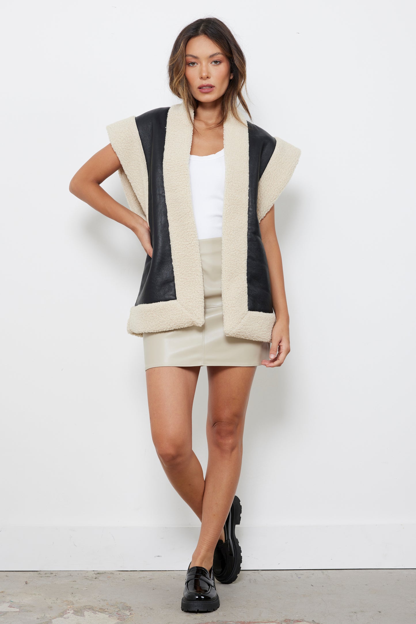 Camilla Black Leather Vest