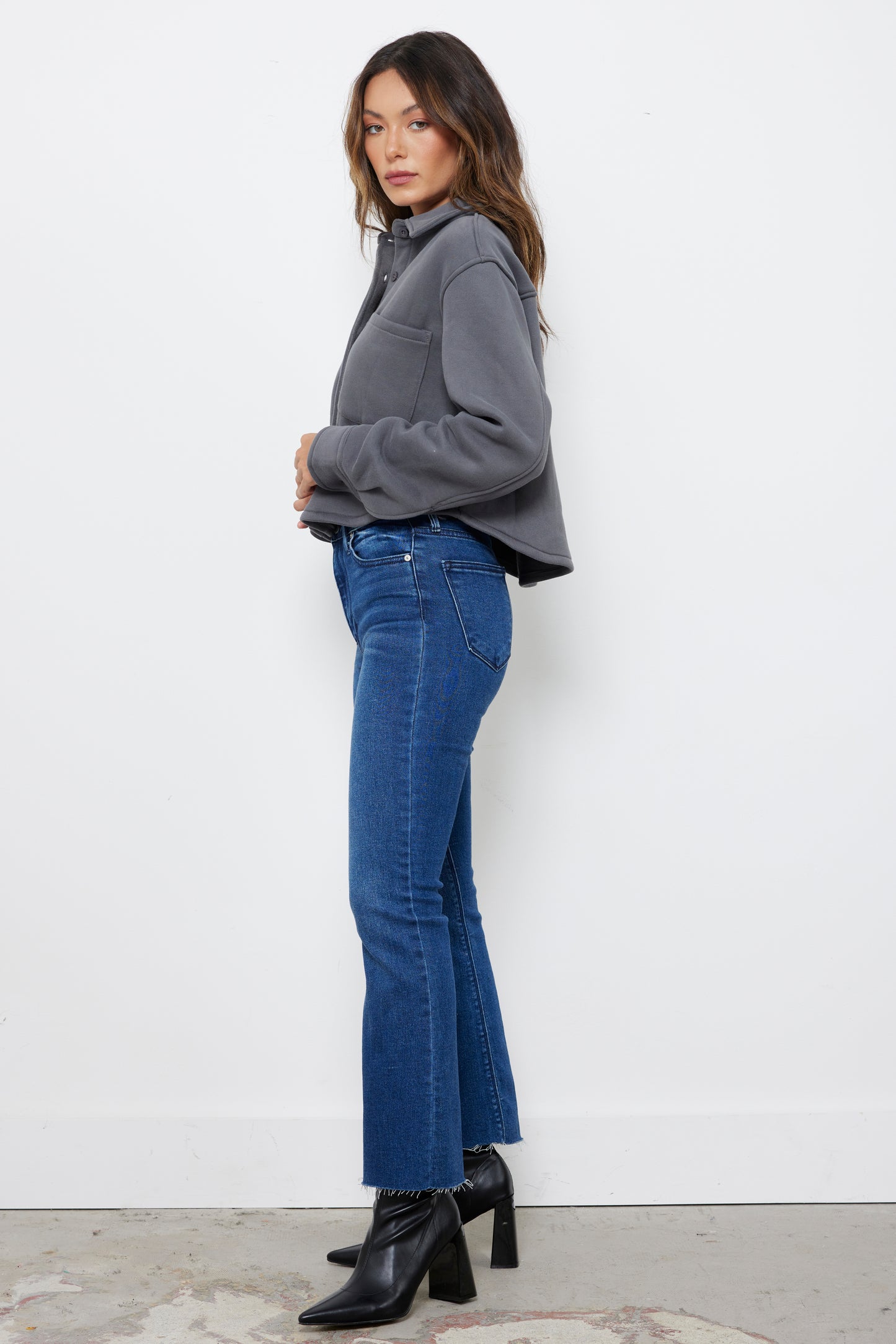 Weekend Plans Graphite Shirt Jacket