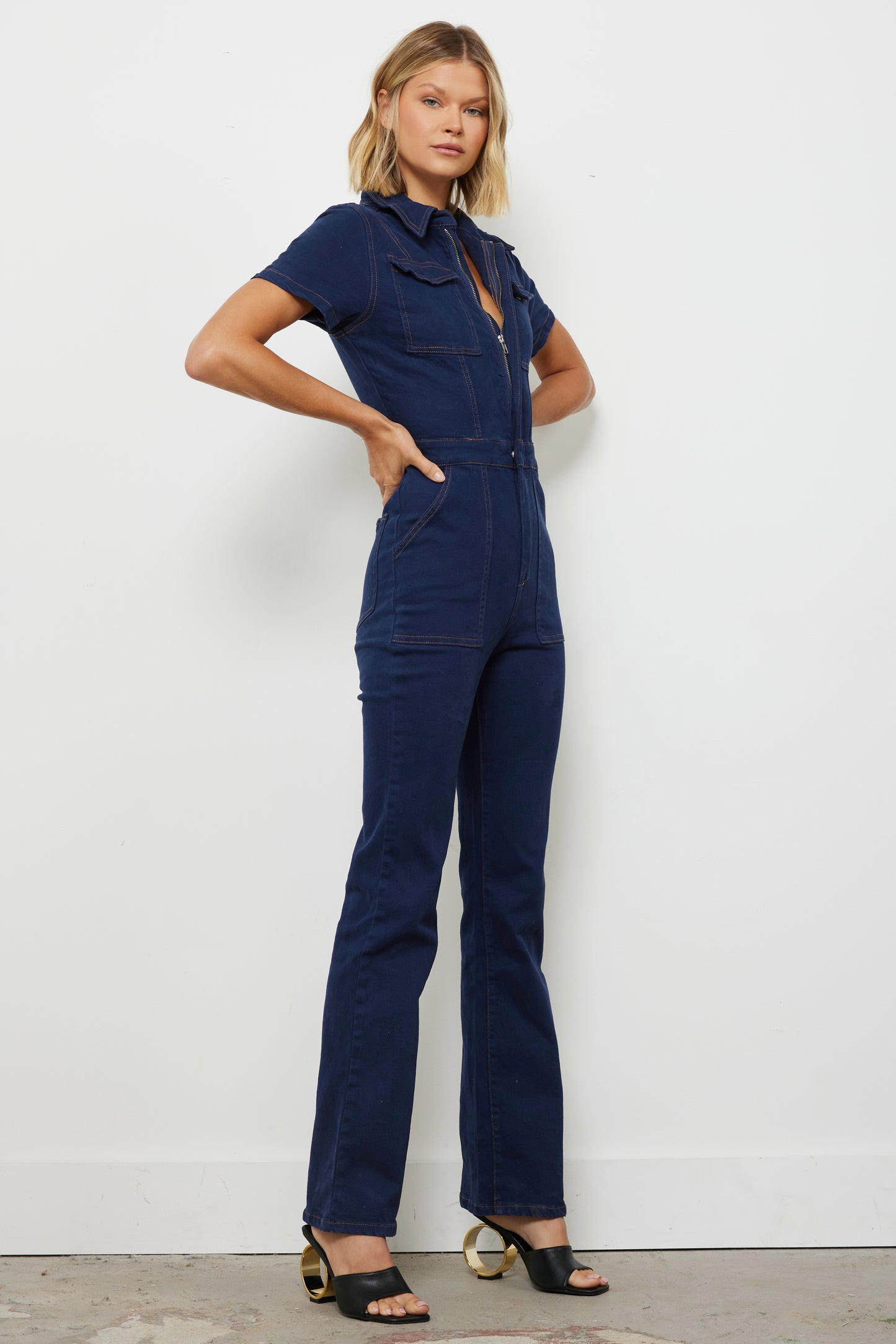 Lucky For Me Navy Jumpsuit