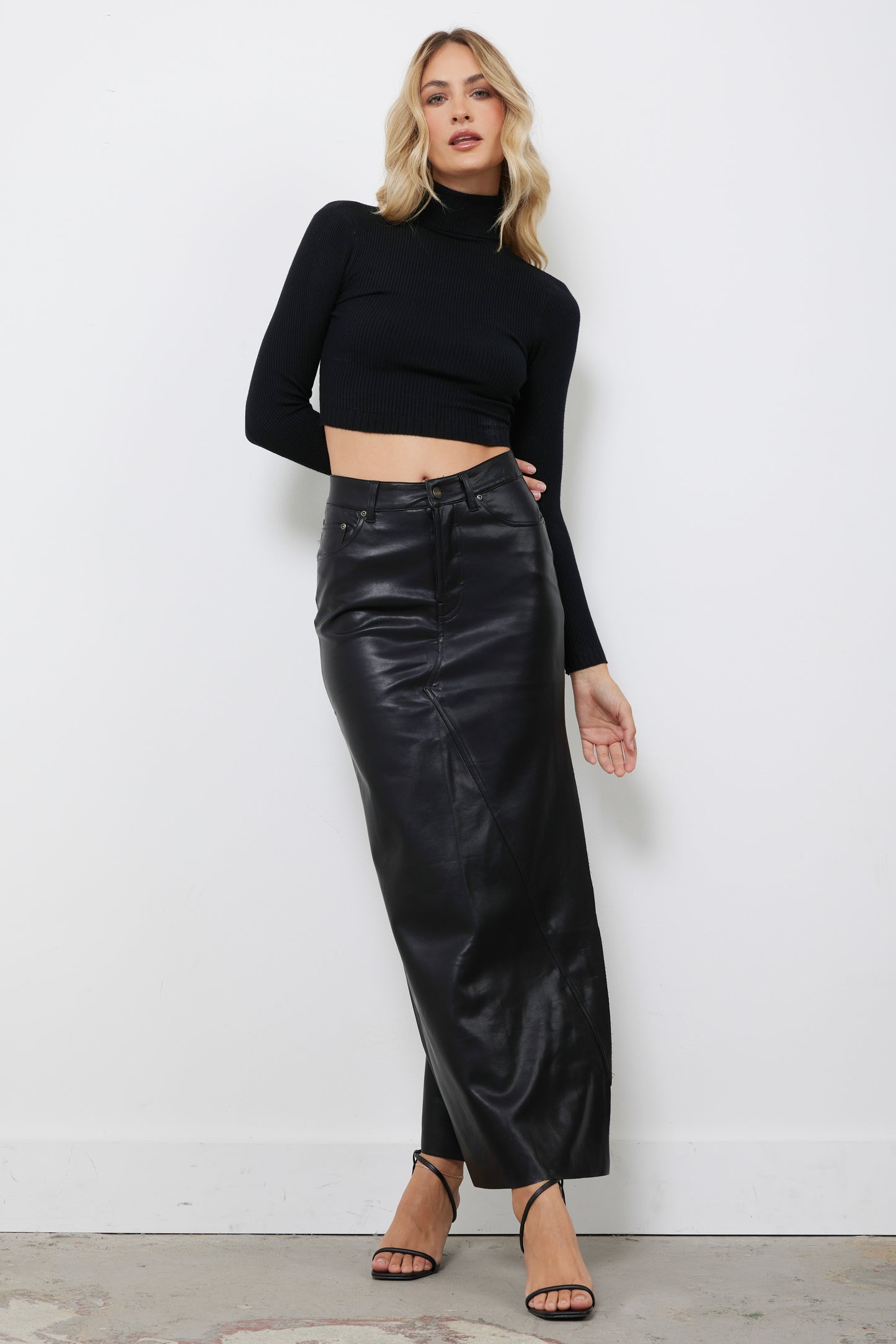 Rebel Chick Black Leather Skirt