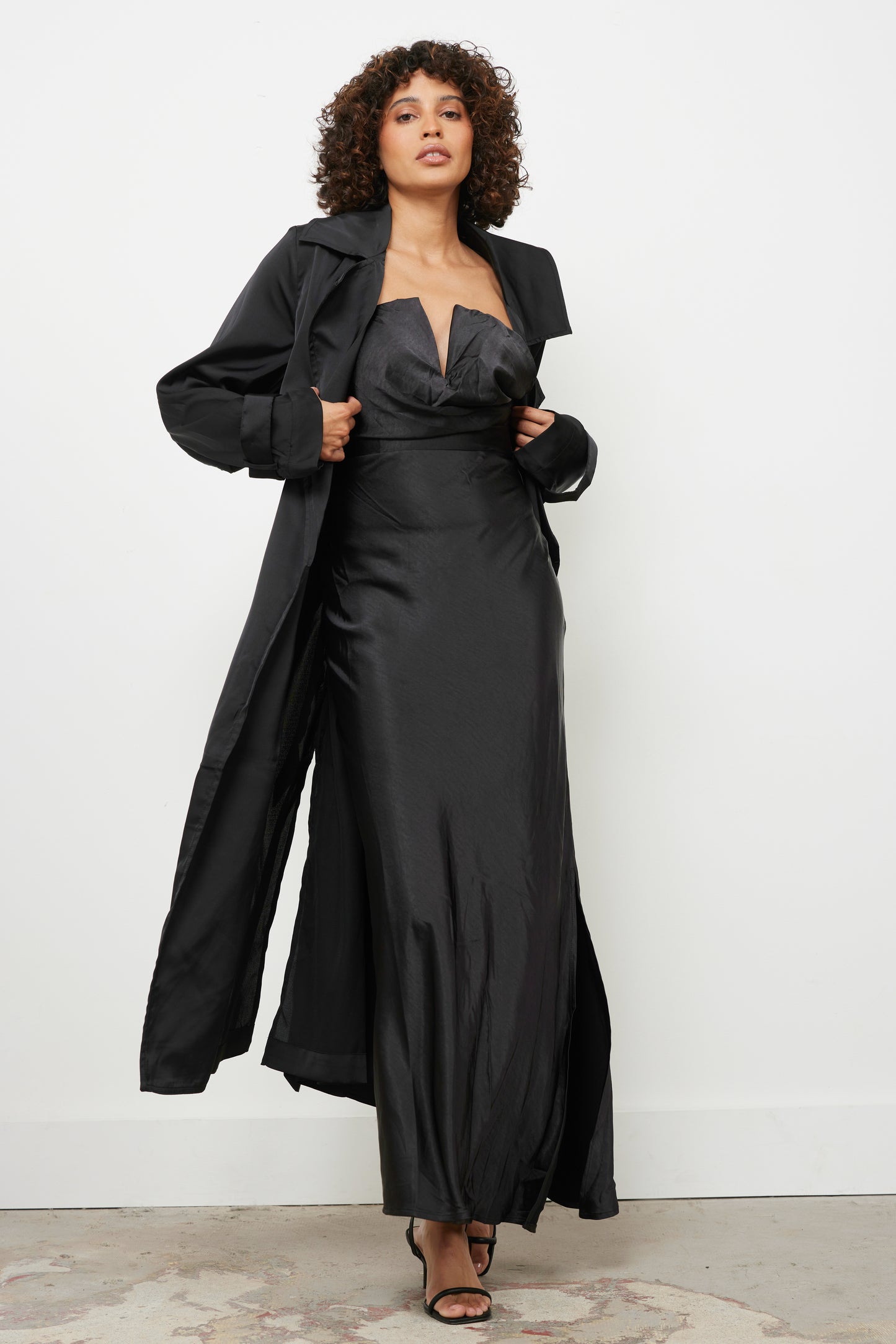 Chic Aspirations Black Trench Jacket