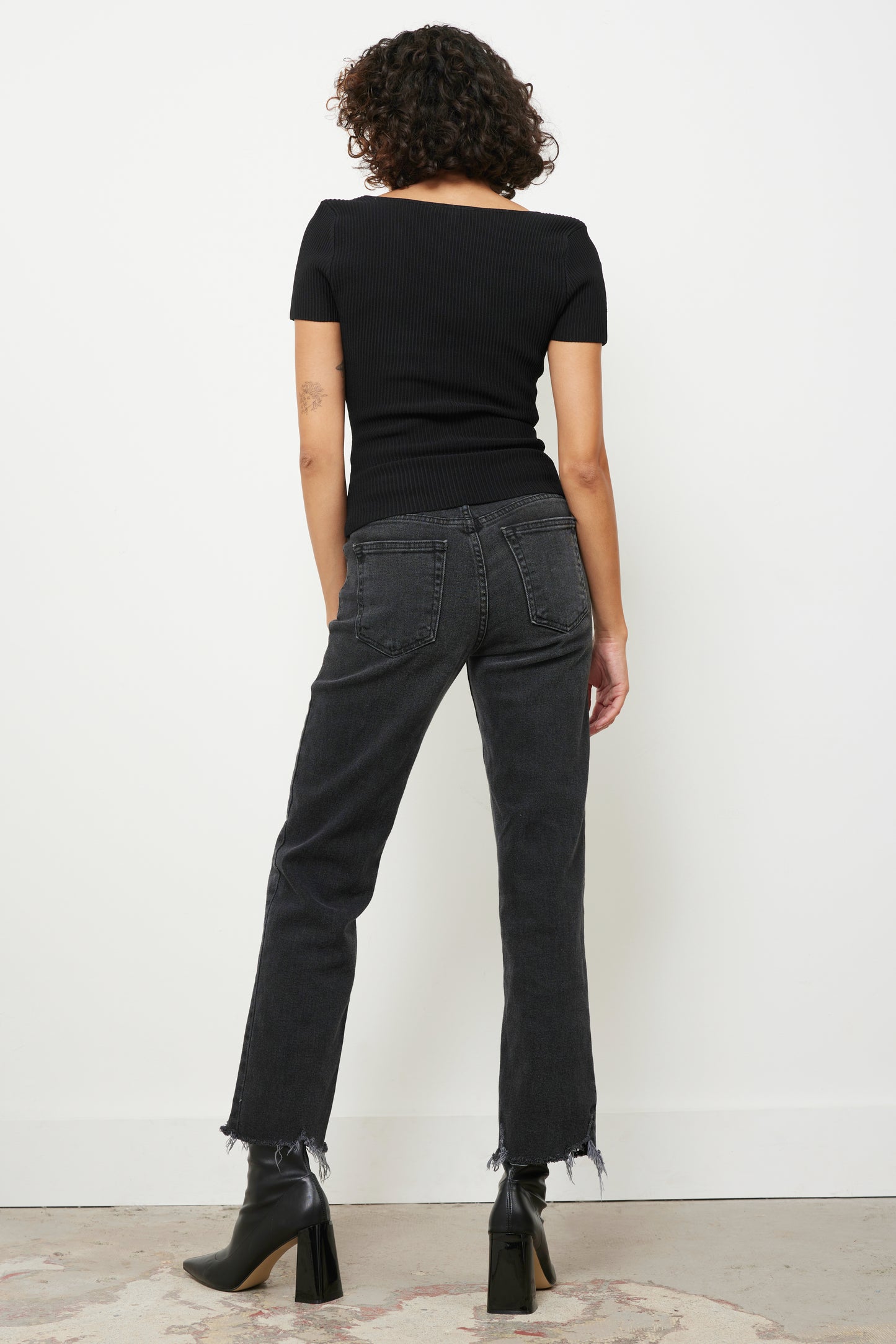 Sculpt Black Full Length Top