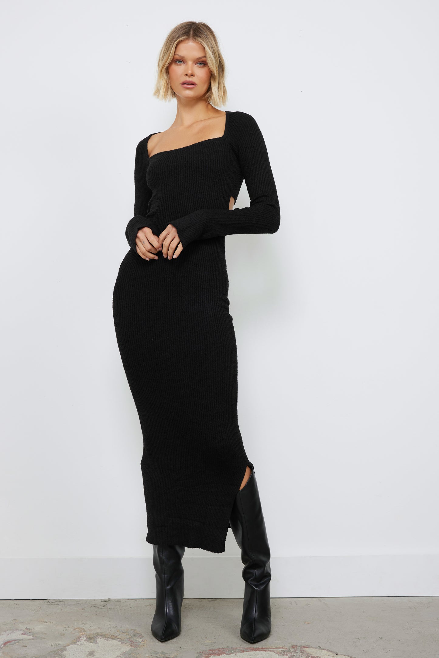 Stormy Black Sweater Dress