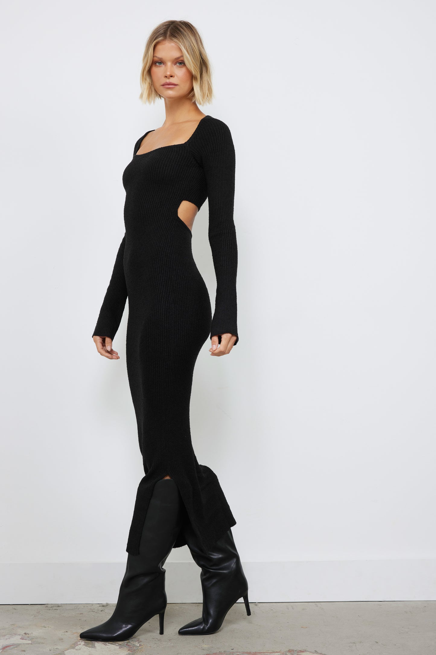 Stormy Black Sweater Dress