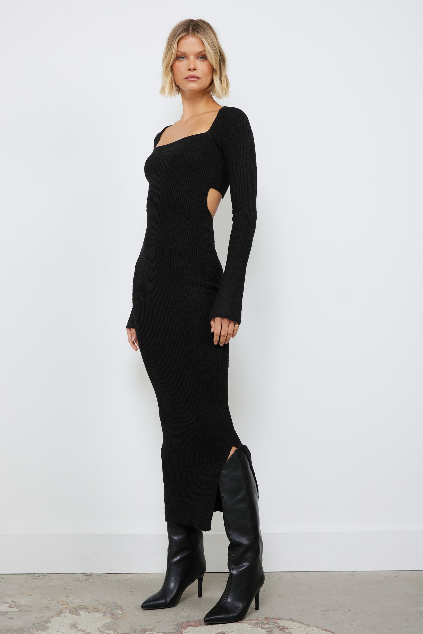 Stormy Black Sweater Dress