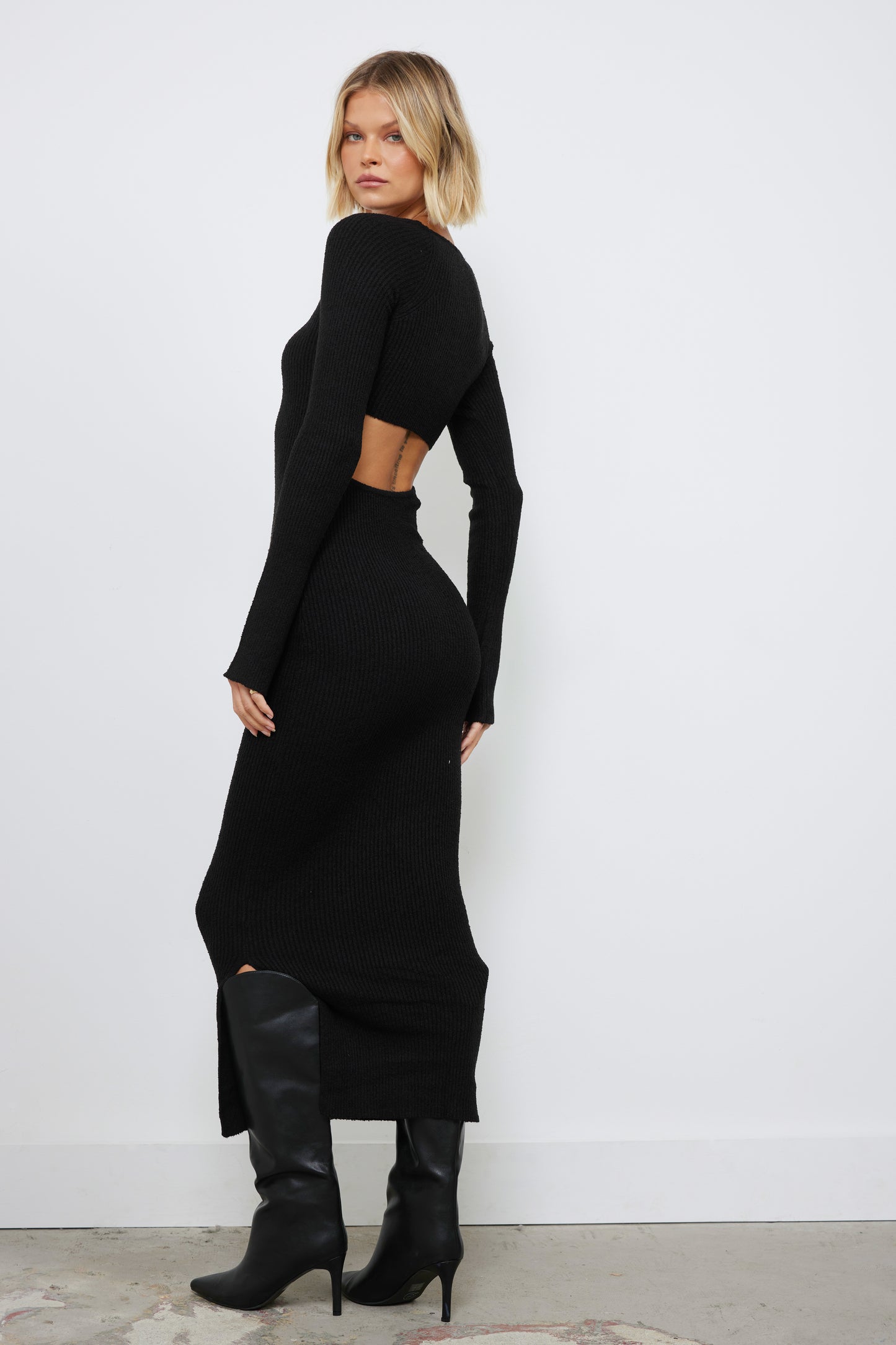 Stormy Black Sweater Dress