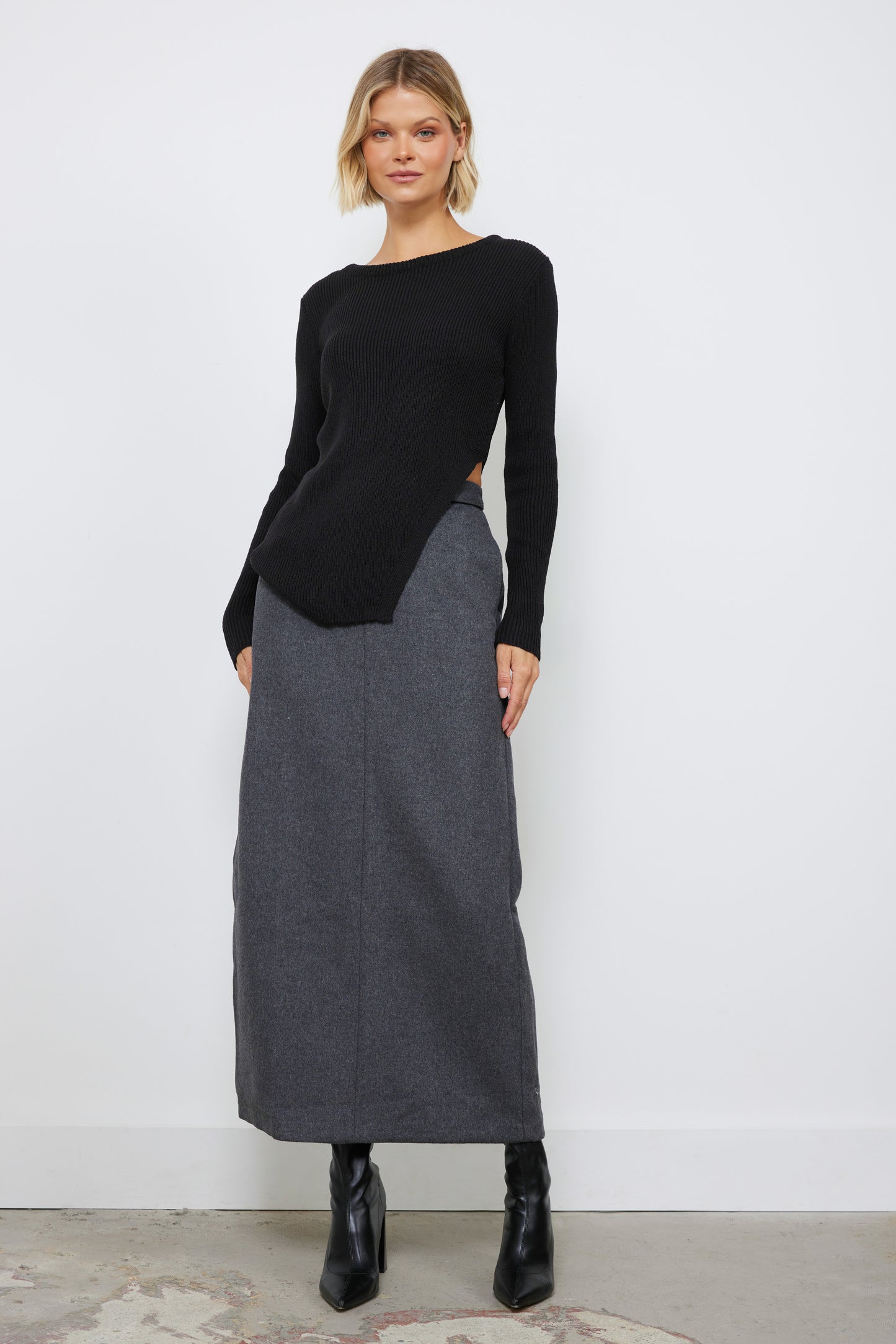 Slay All Day Black Knit Top