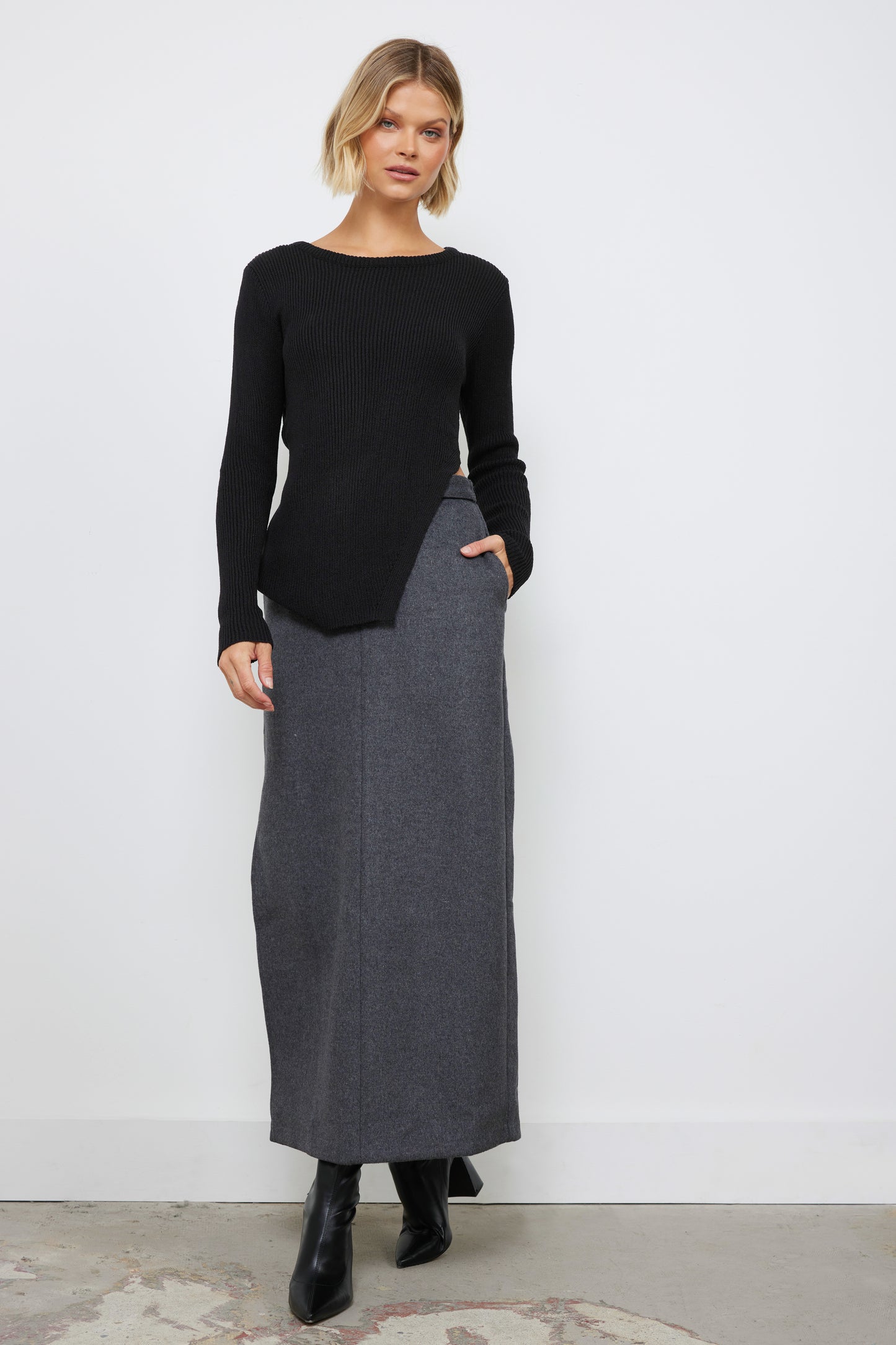 Slay All Day Black Knit Top