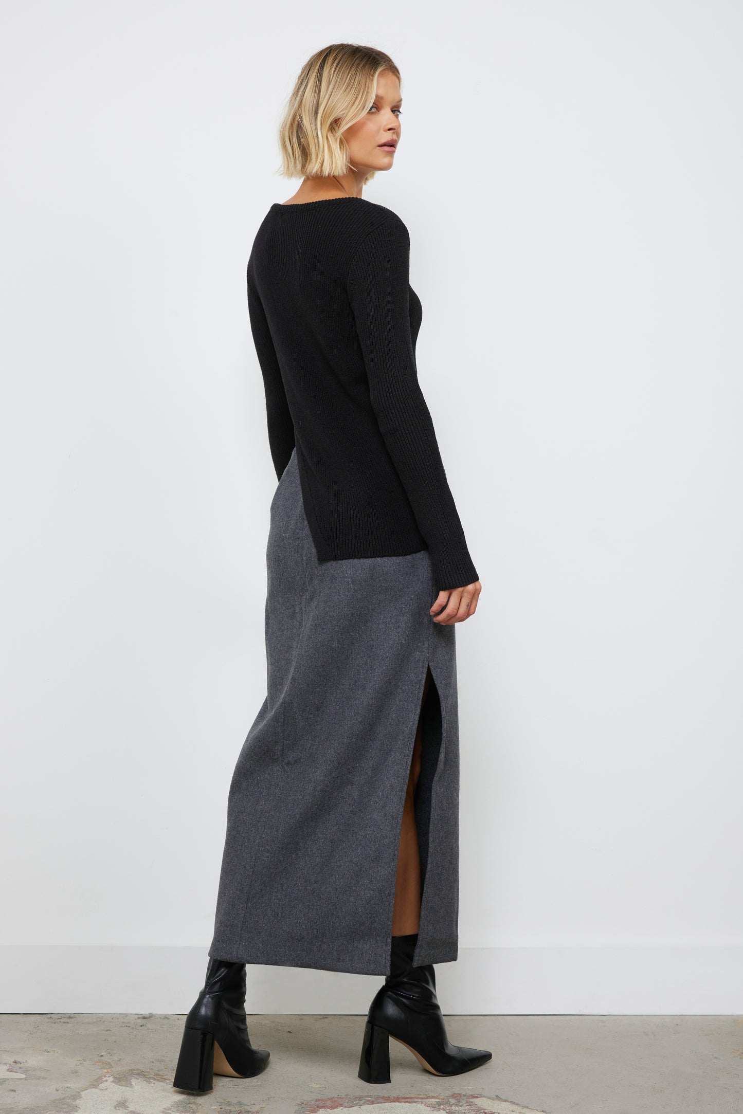 Slay All Day Black Knit Top