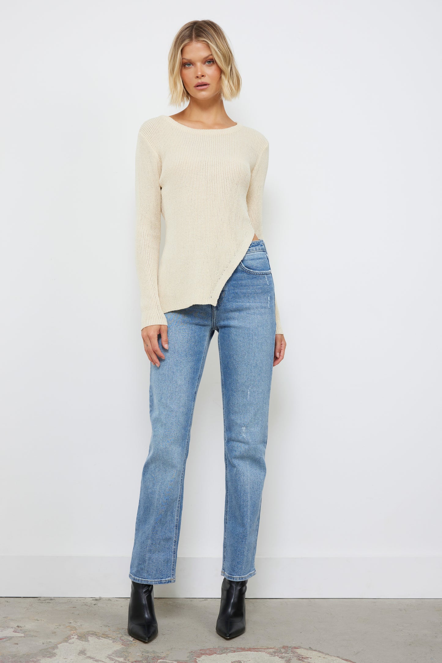 Slay All Day Natural Knit Top