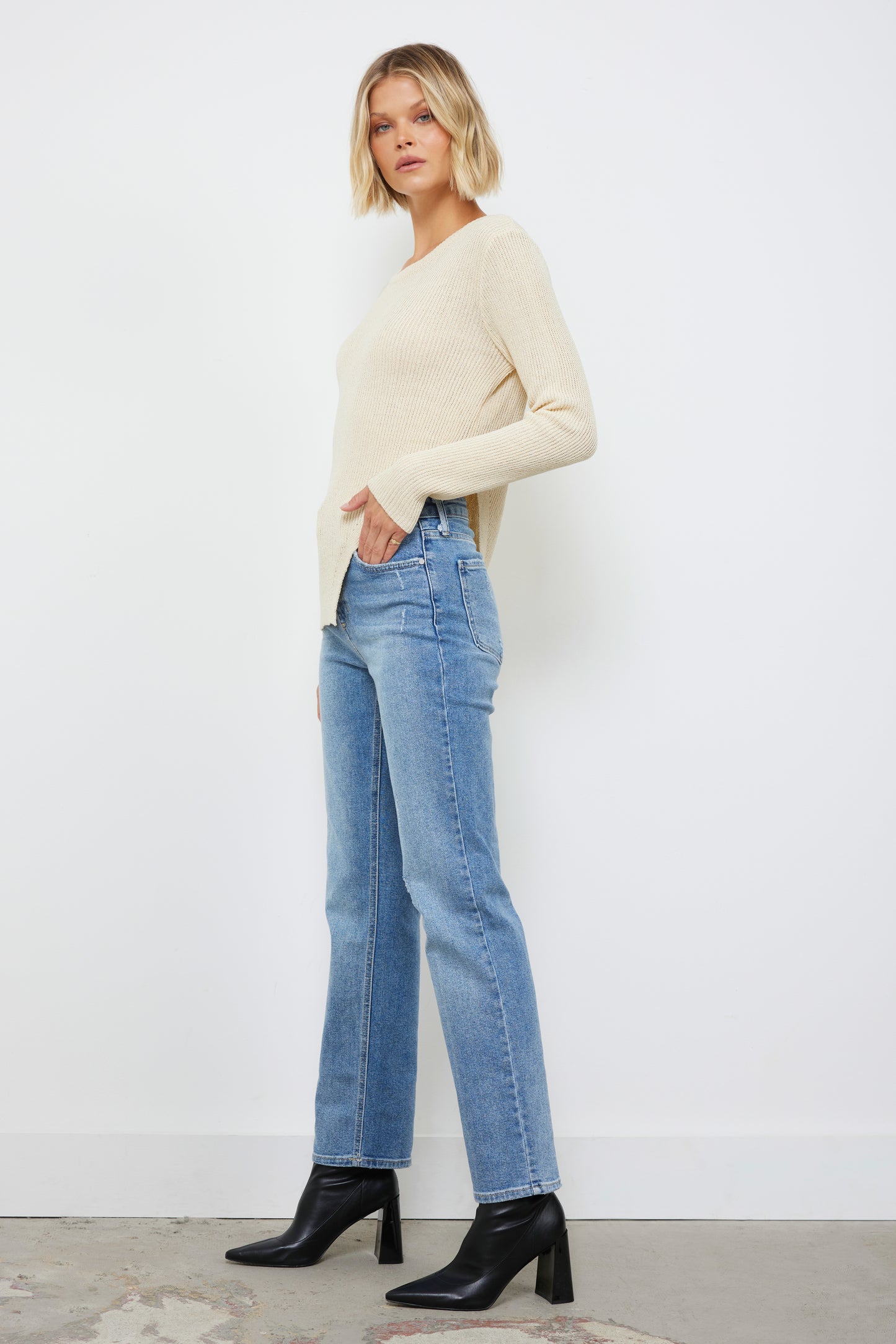 Slay All Day Natural Knit Top