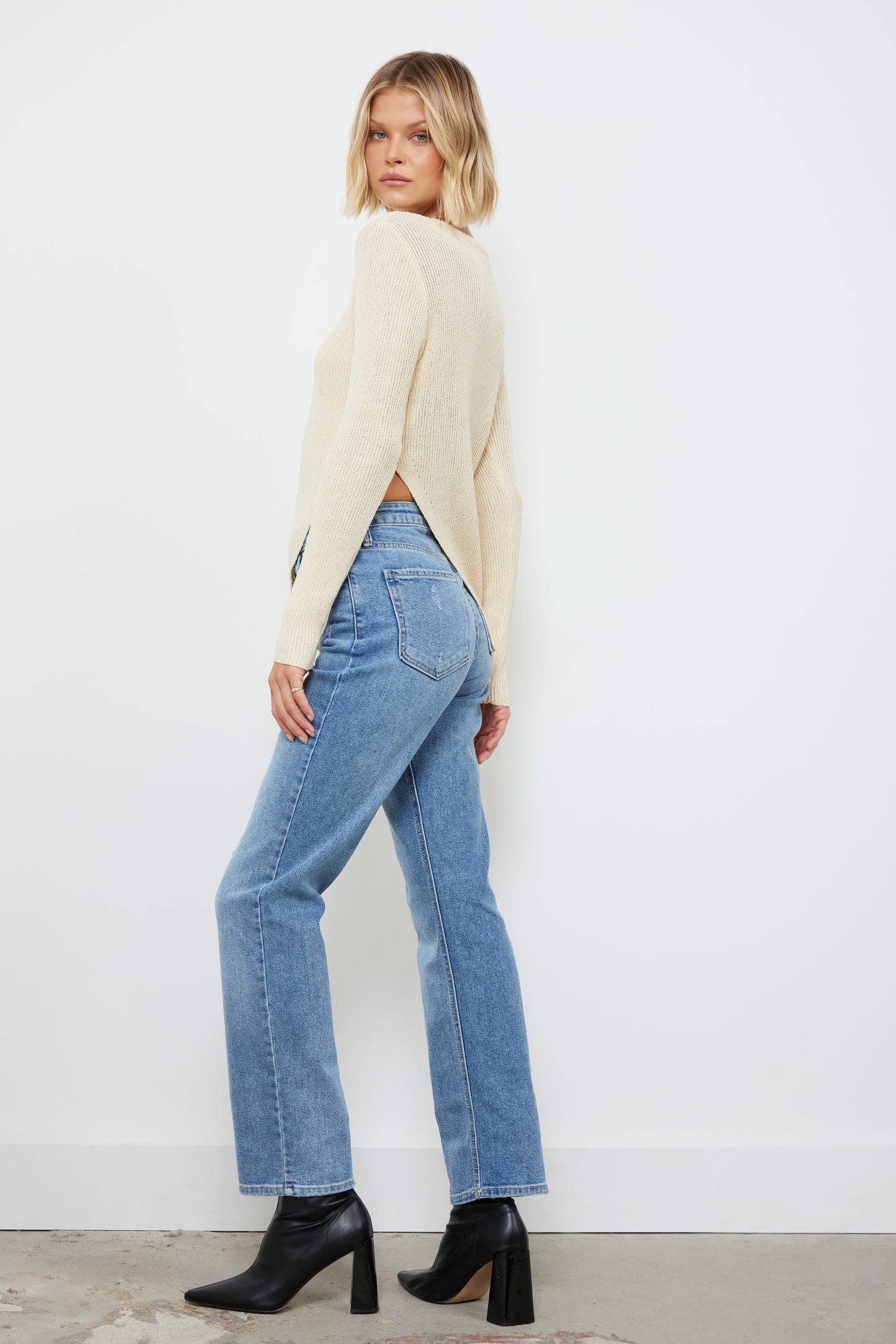 Slay All Day Natural Knit Top