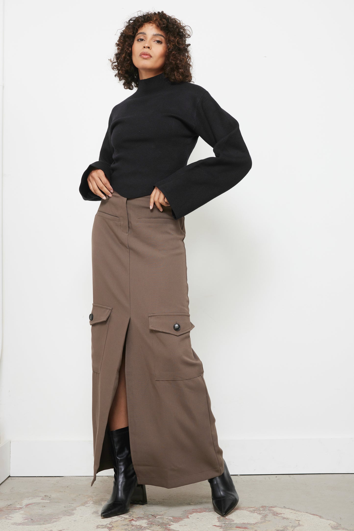Mock Up Black Knit Top