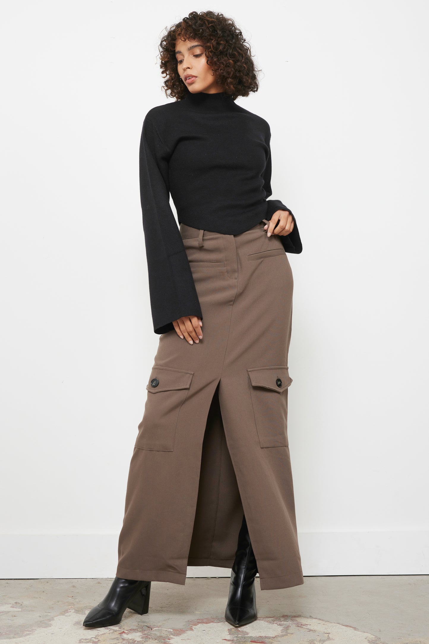 Mock Up Black Knit Top