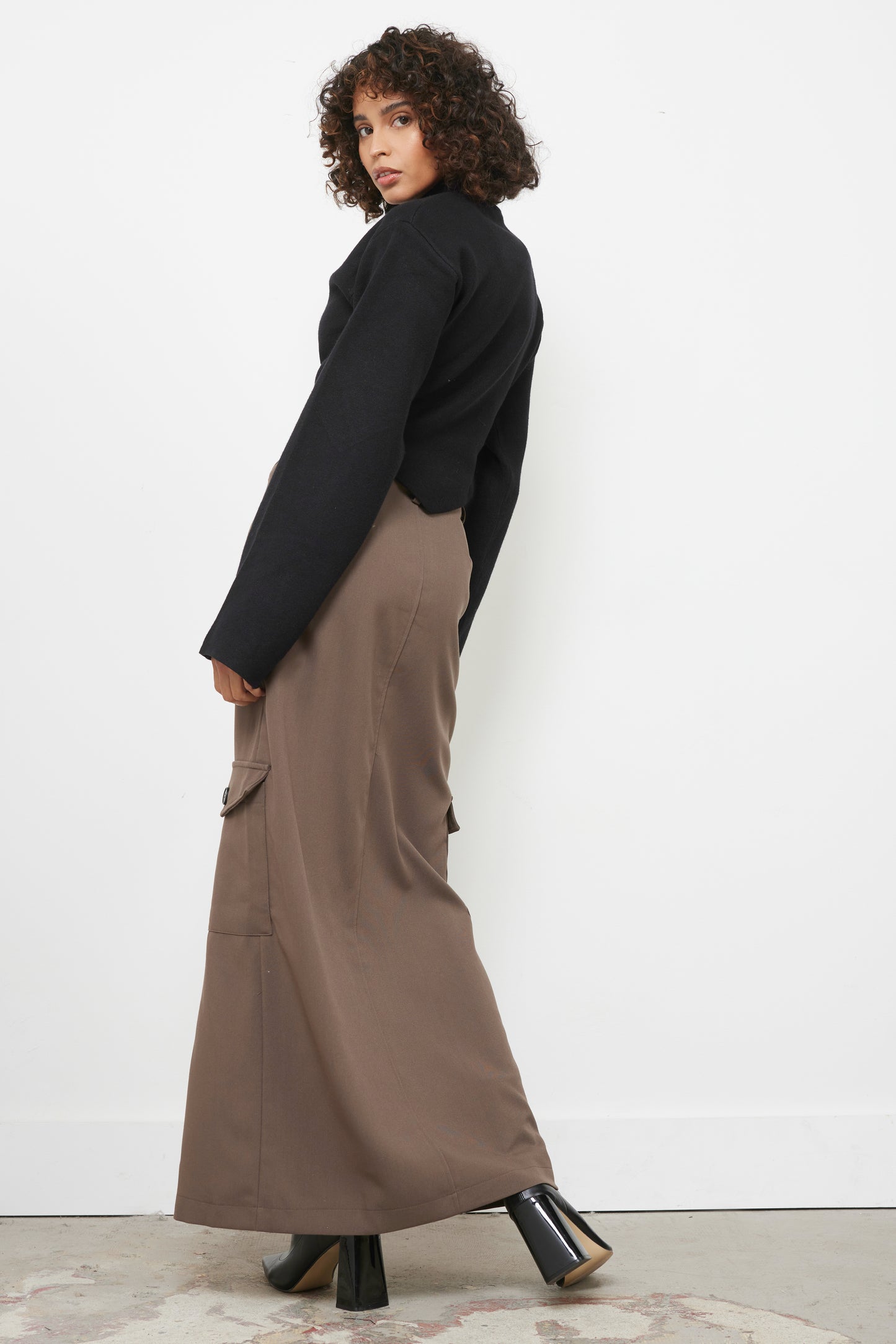 Mock Up Black Knit Top
