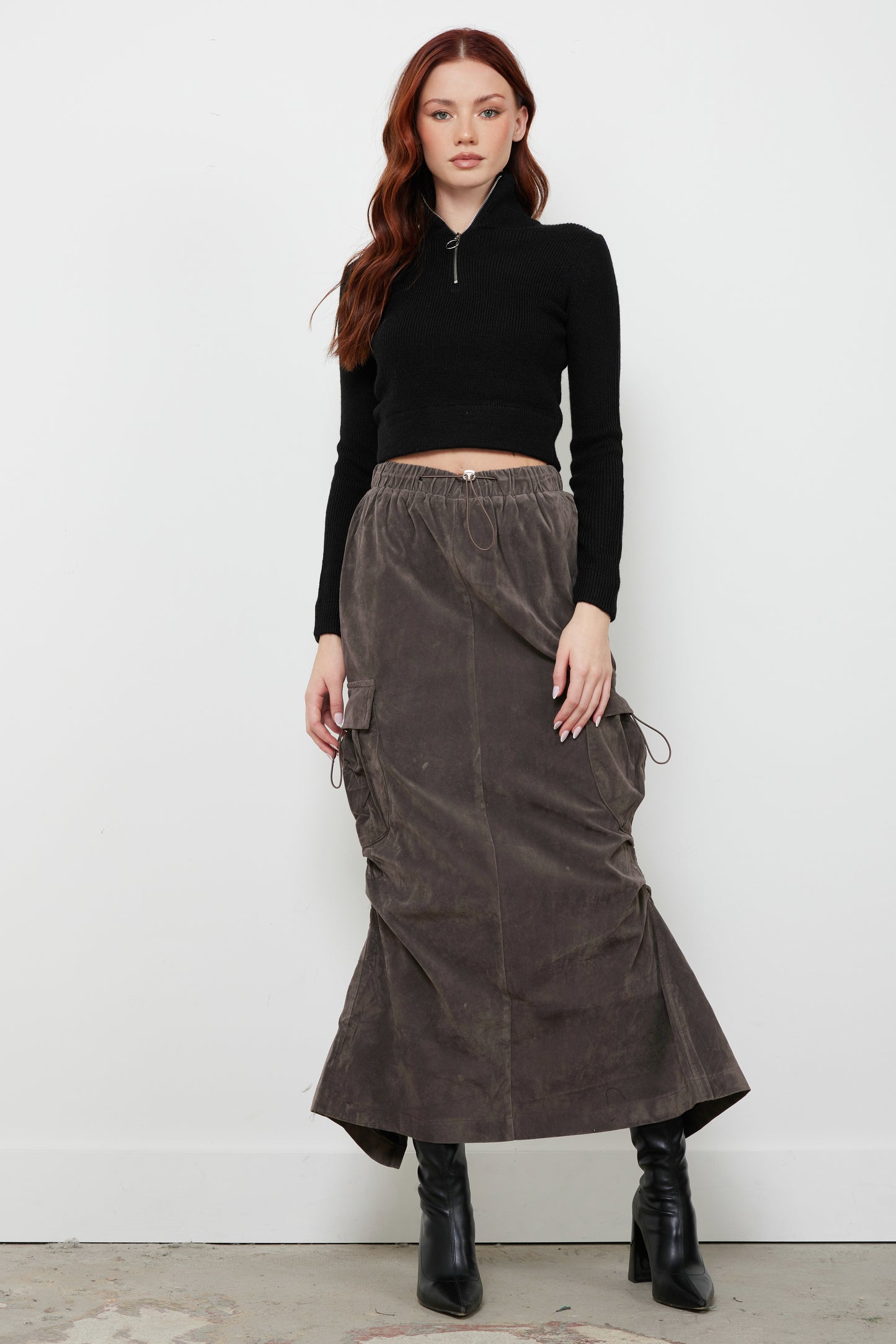 Pull Up Black Knit Top
