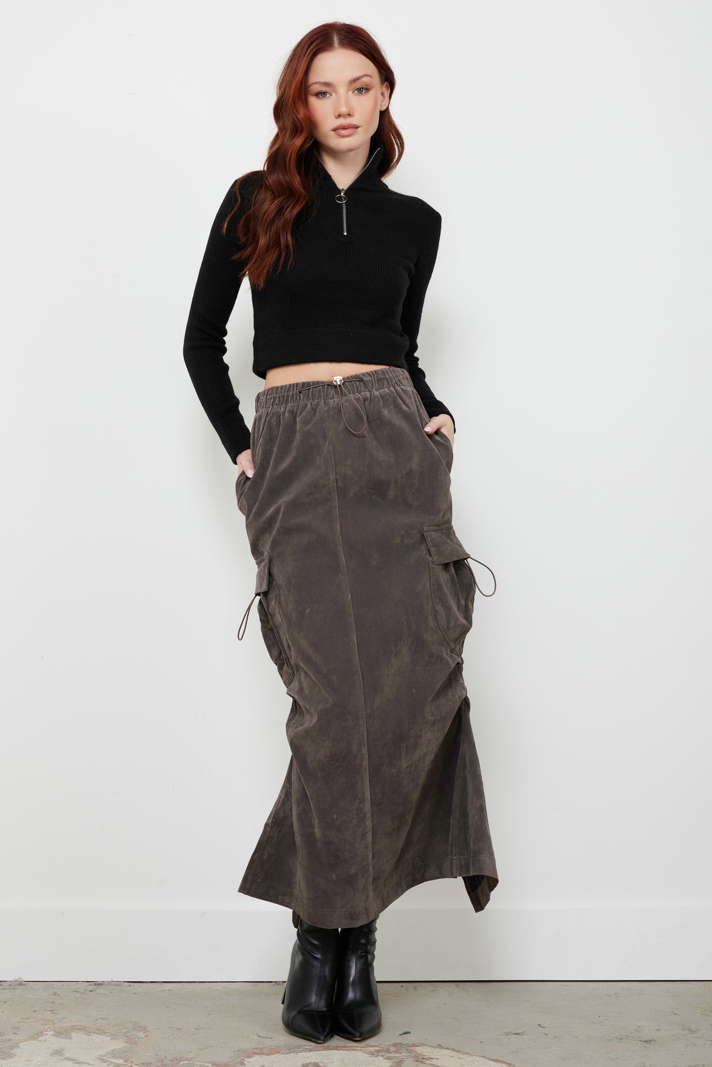 Pull Up Black Knit Top