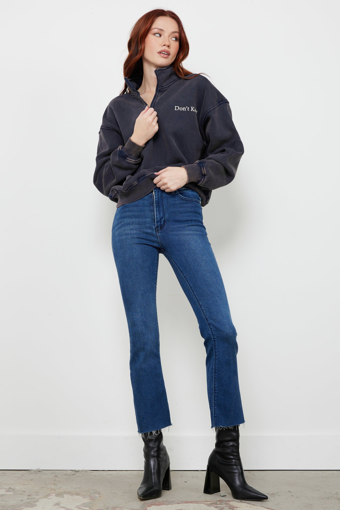 Don’t Know Don’t Care Navy Sweatshirt
