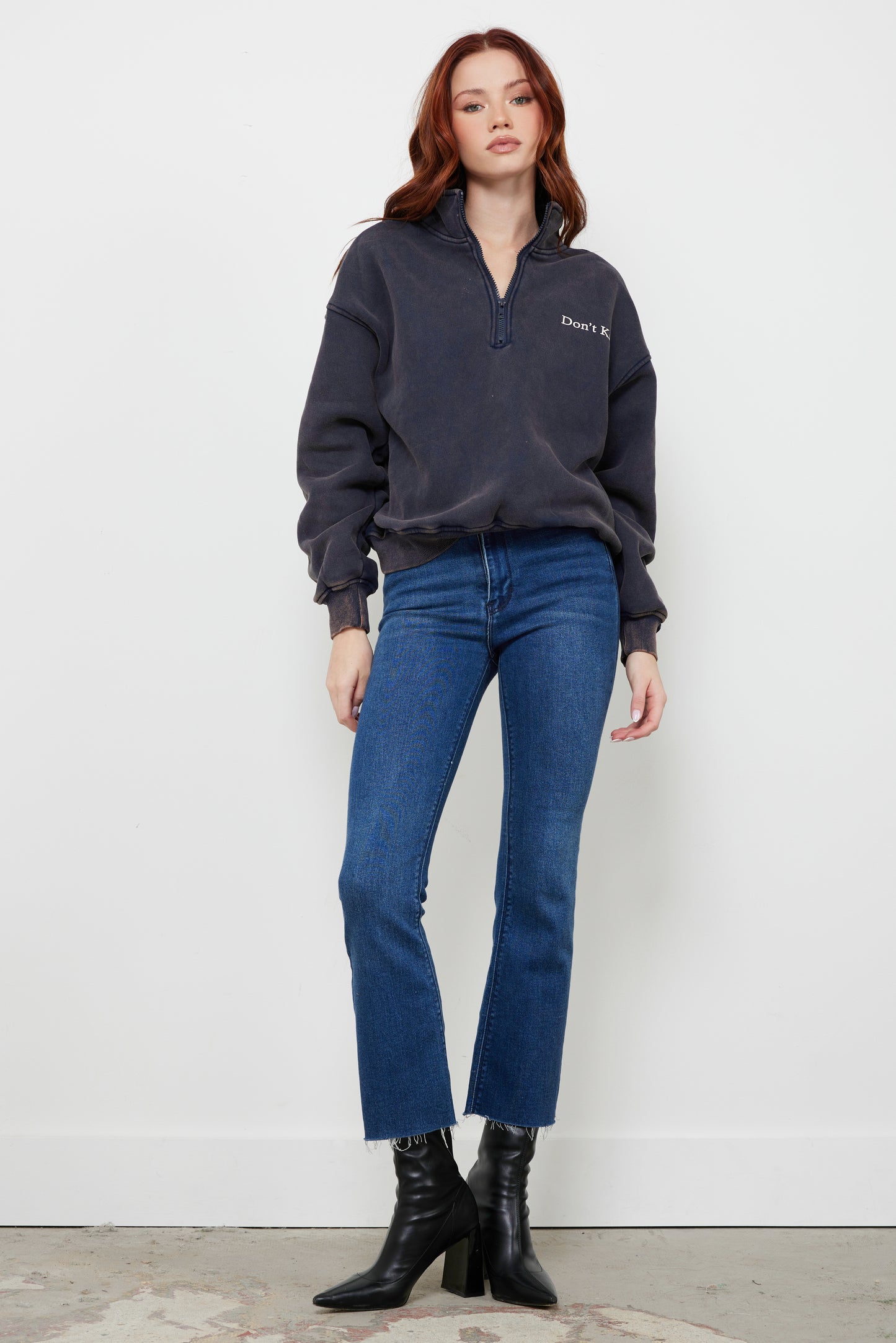 Don’t Know Don’t Care Navy Sweatshirt