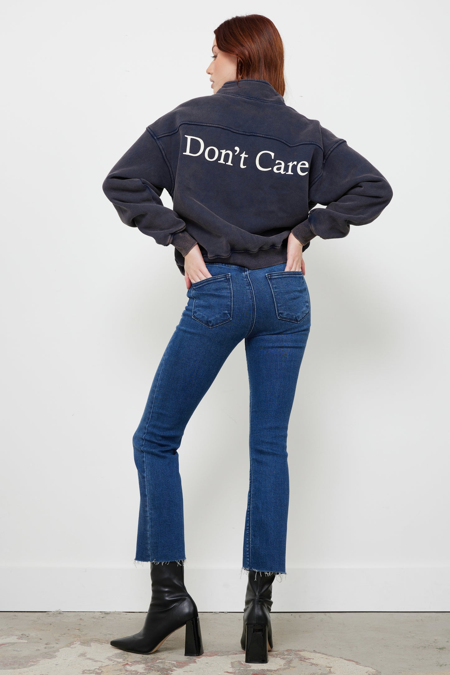 Don’t Know Don’t Care Navy Sweatshirt