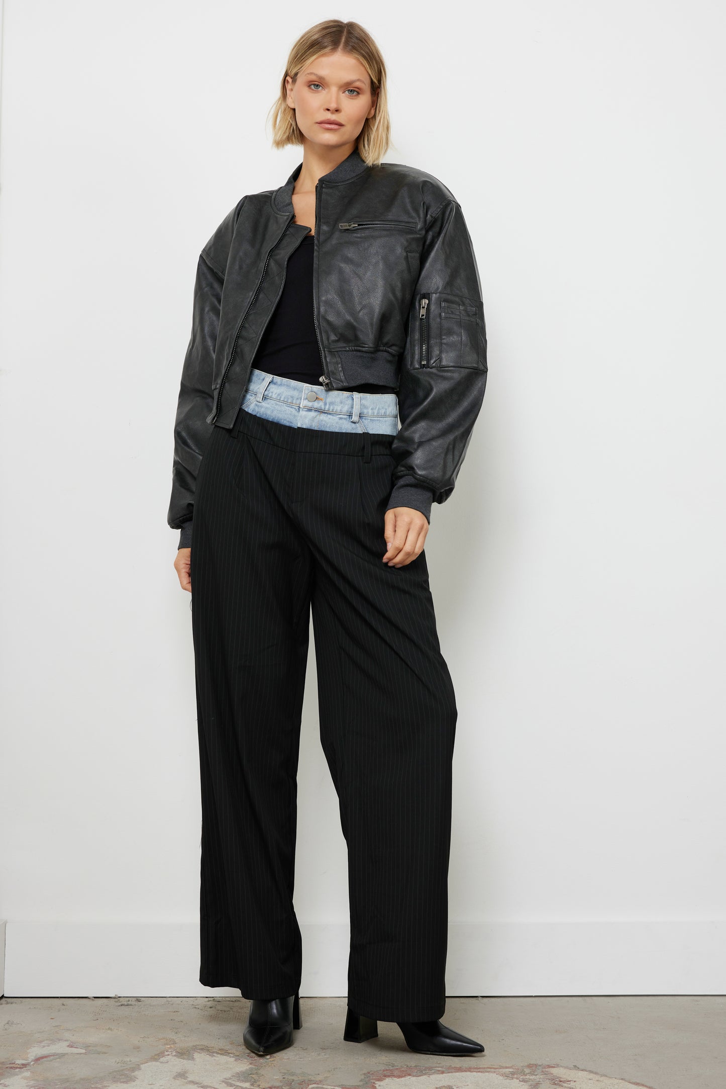 Right Place Wrong Time Grey Leather Jacket