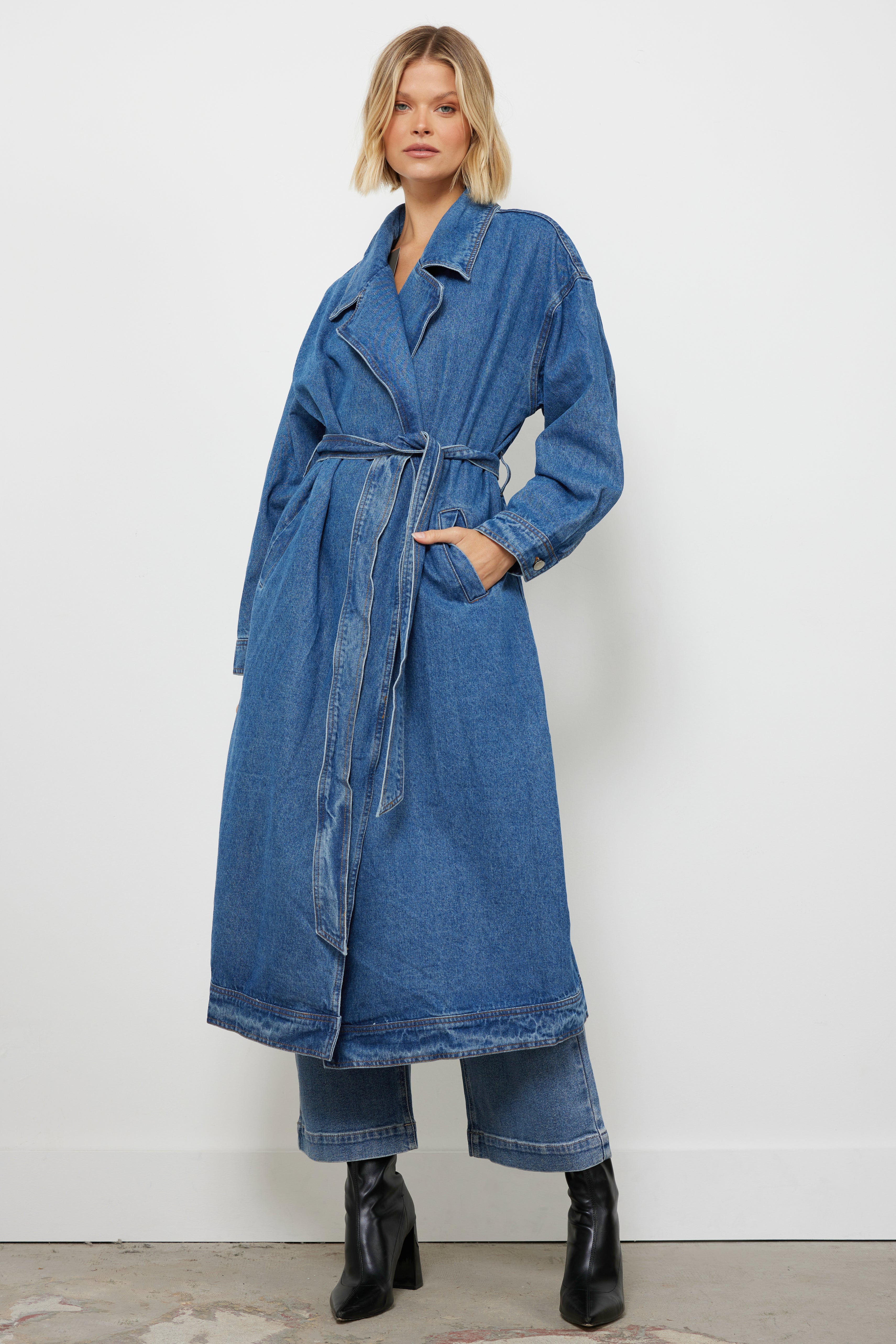 Blue jean on sale duster coat