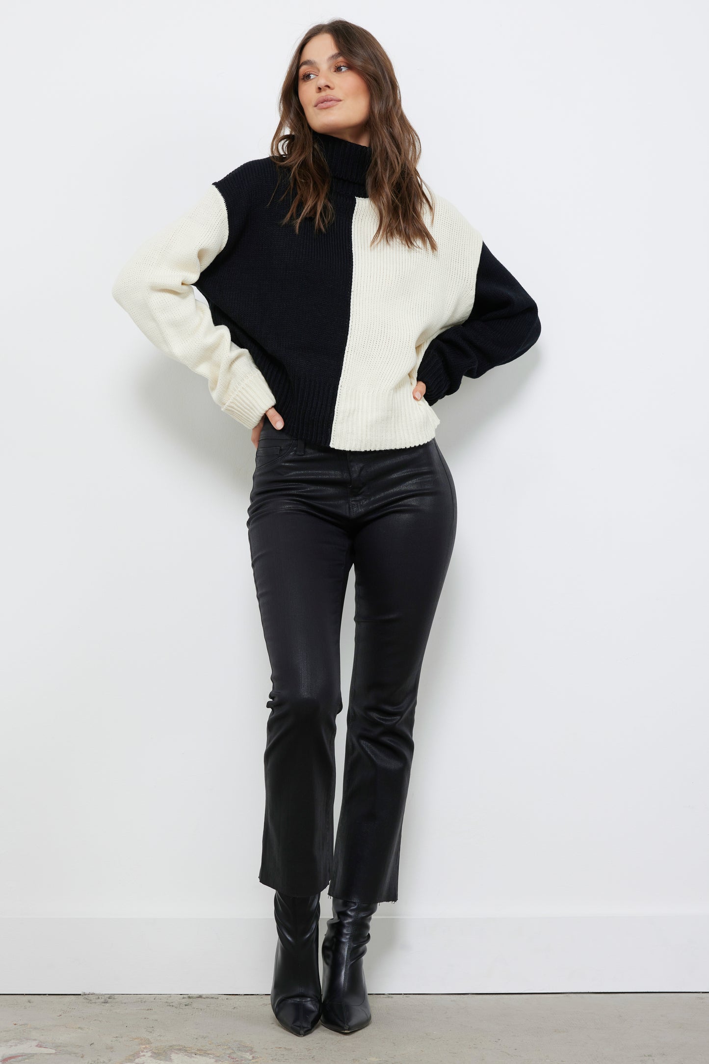 For the Record Black Ivory Knit Top