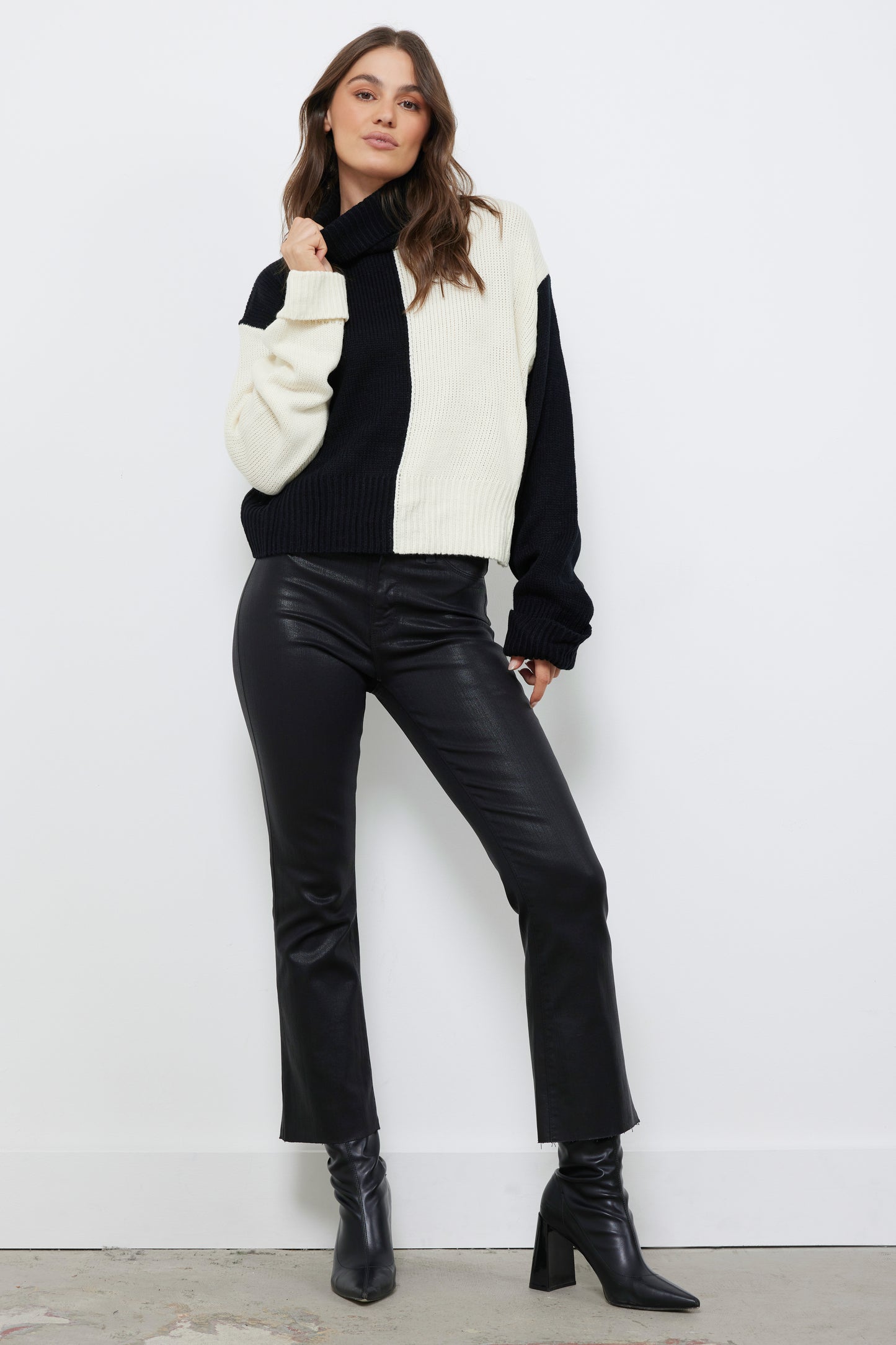 For the Record Black Ivory Knit Top